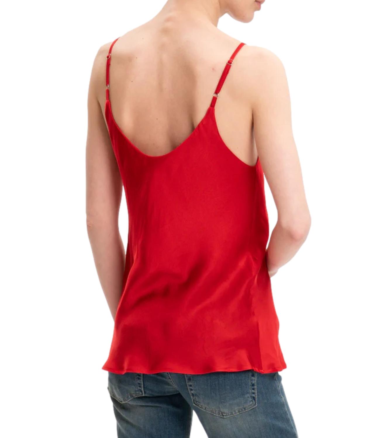 Vicolo canotta satin rossa donna