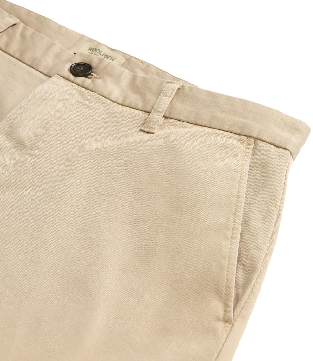 Woolrich Pantaloncini Classic Chino Beige Uomo