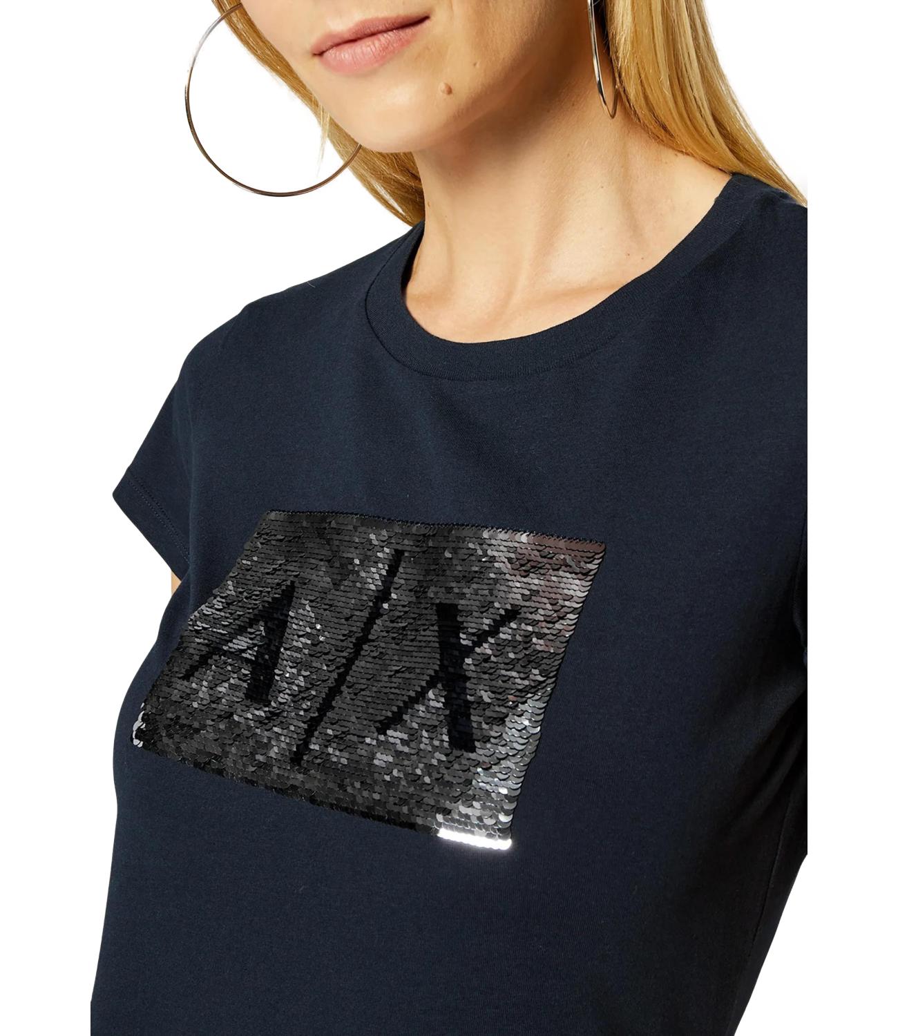 T-shirt AX blu navy silver