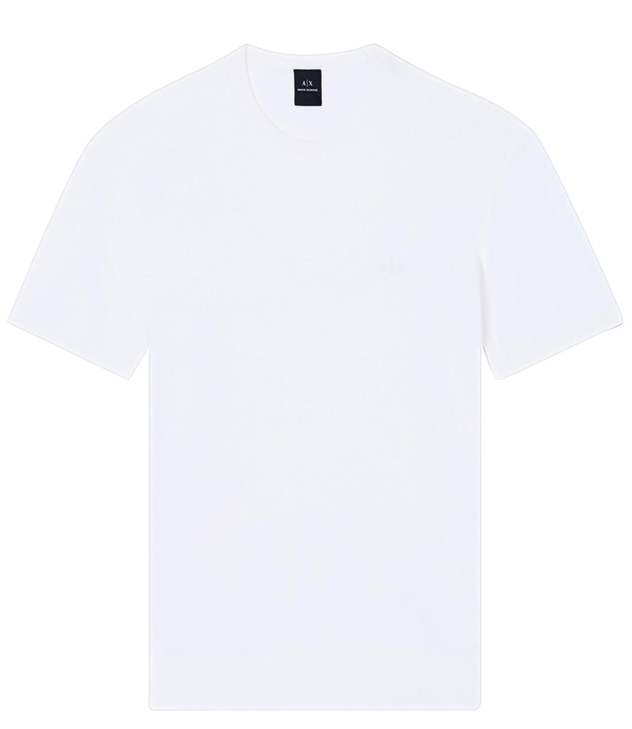 T-shirt Armani Exchange bianca da uomo con logo A|X tono su tono