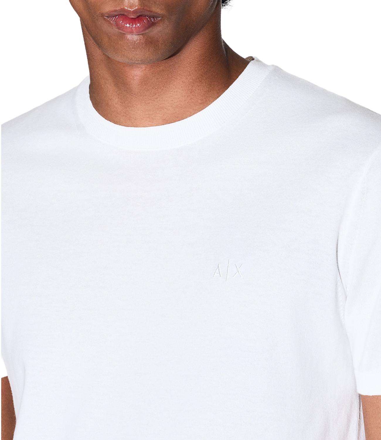 T-shirt Armani Exchange bianca da uomo con logo A|X tono su tono