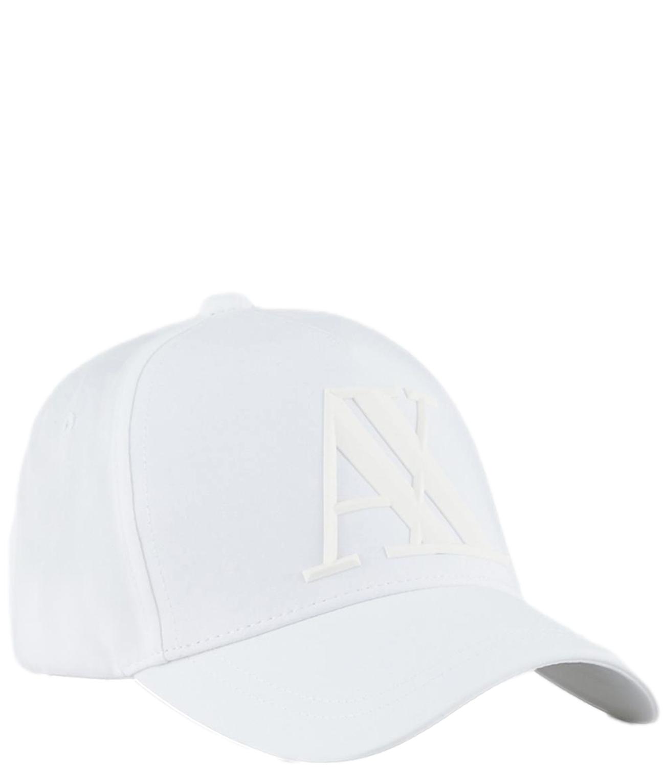 Cappellino Armani Exchange bianco con logo A|X in rilievo