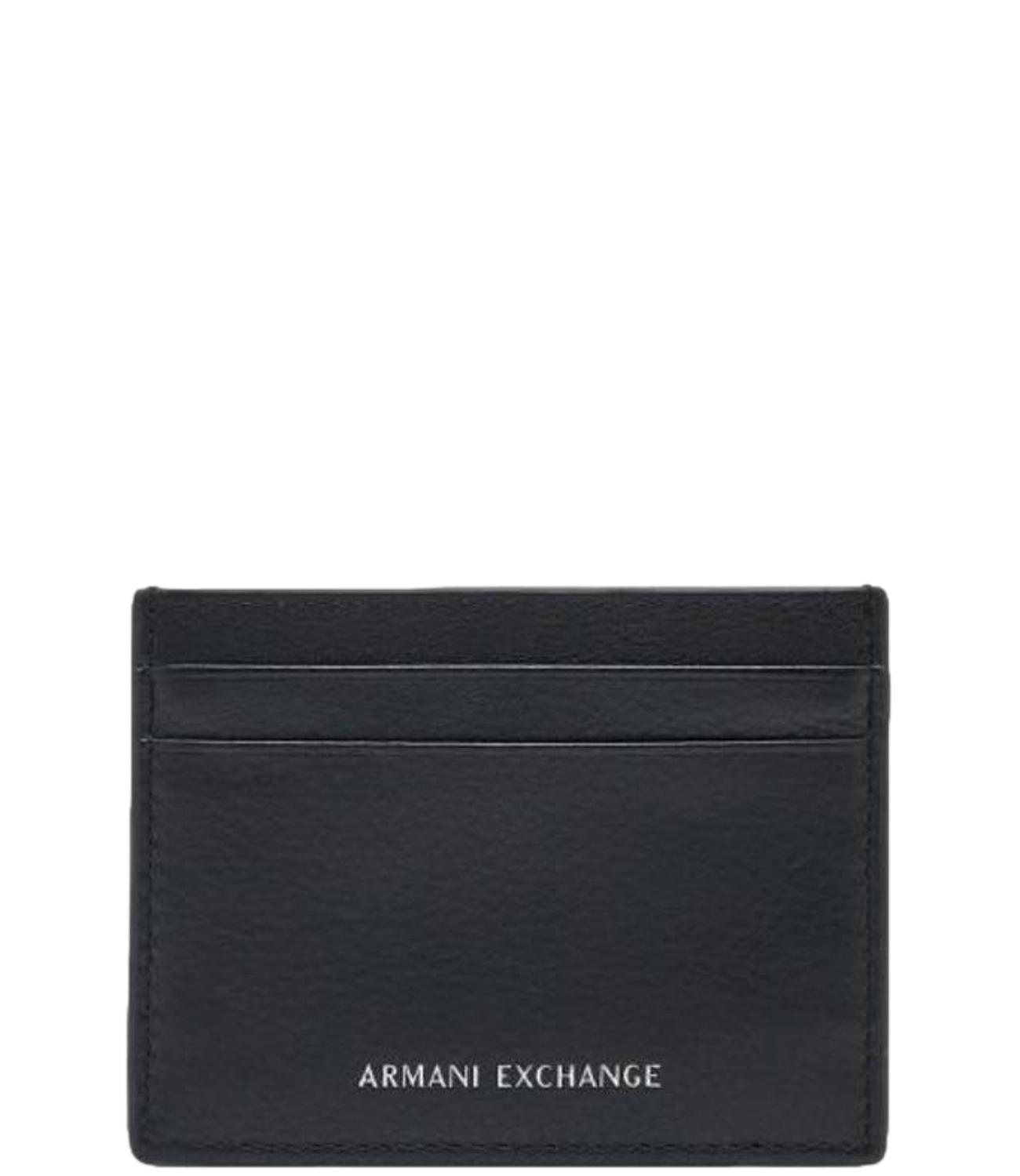 Portacarte Armani Exchange in ecopelle saffiano Nero