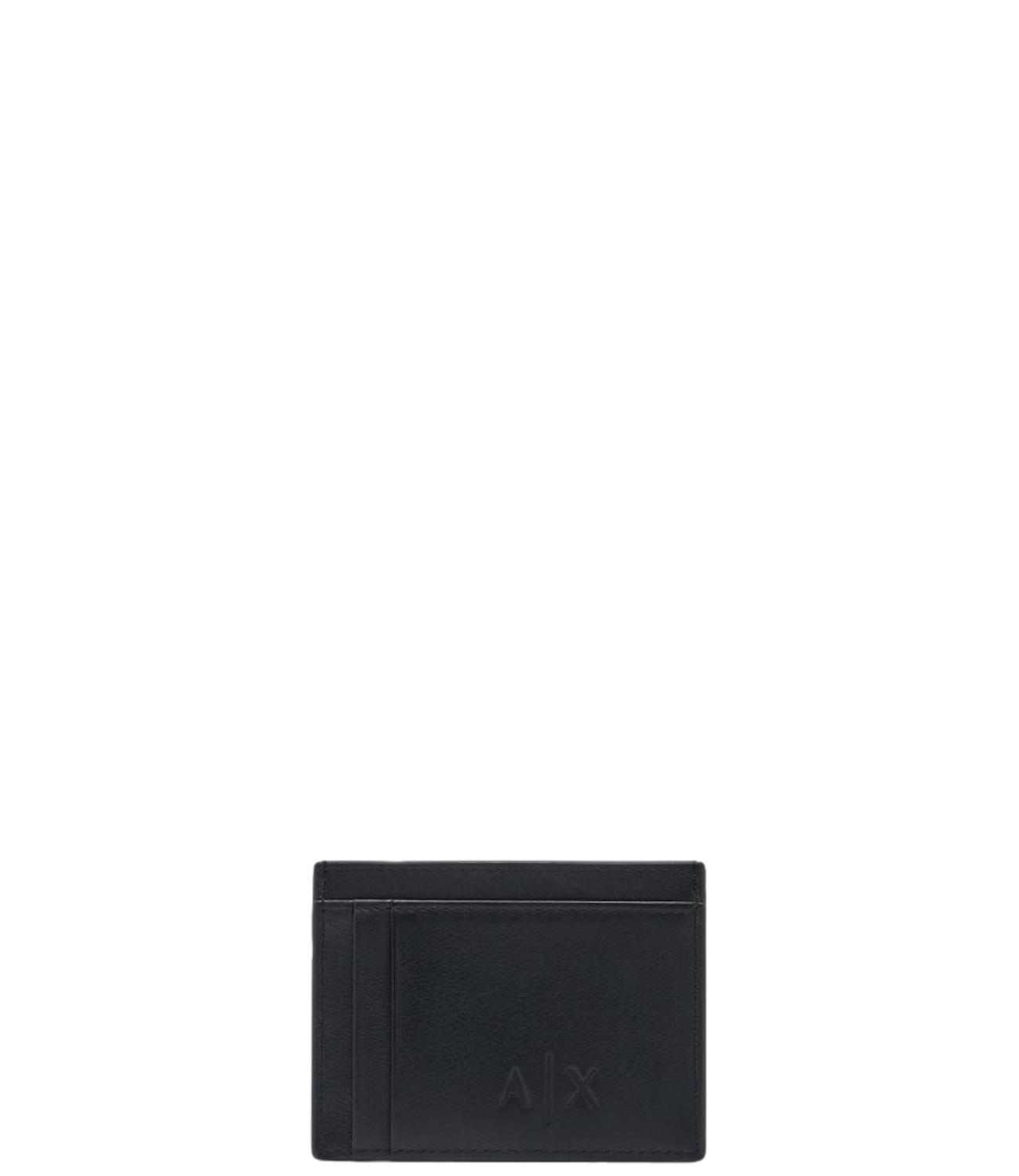 Portacarte Armani Exchange in ecopelle saffiano Nero