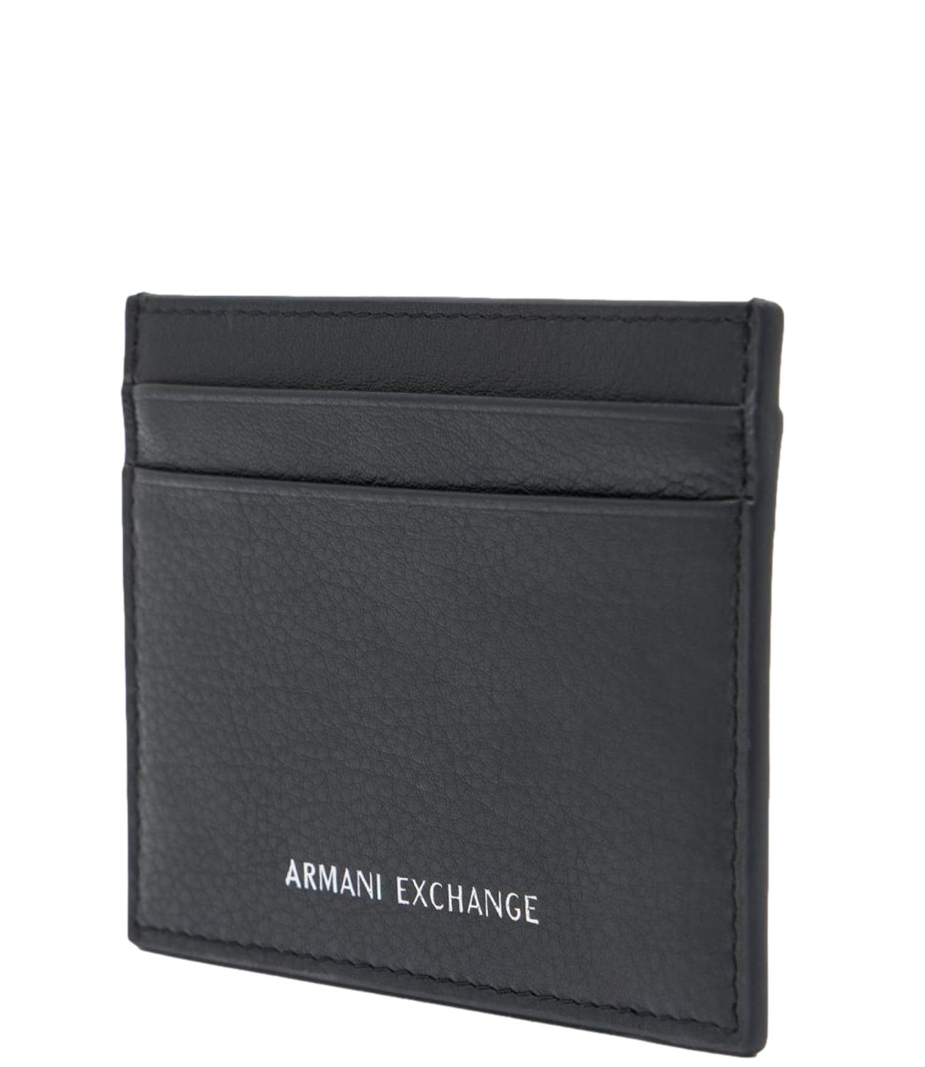 Portacarte Armani Exchange in ecopelle saffiano Nero