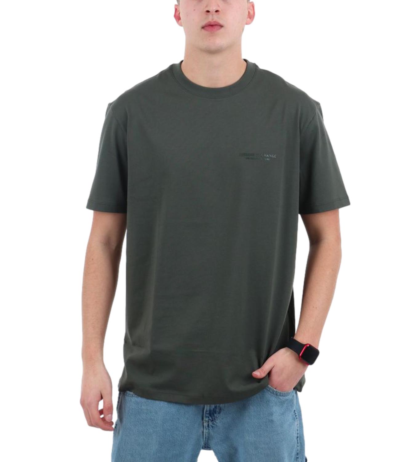 T-shirt Armani Exchange a maniche corte con logo tono su tono Verde Uomo