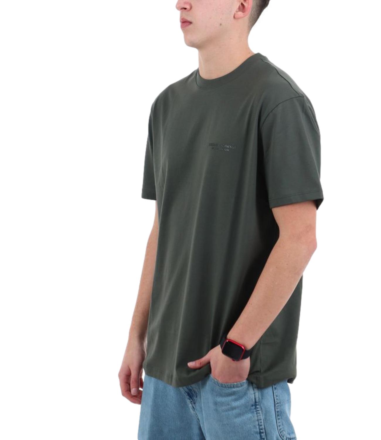 T-shirt Armani Exchange a maniche corte con logo tono su tono Verde Uomo