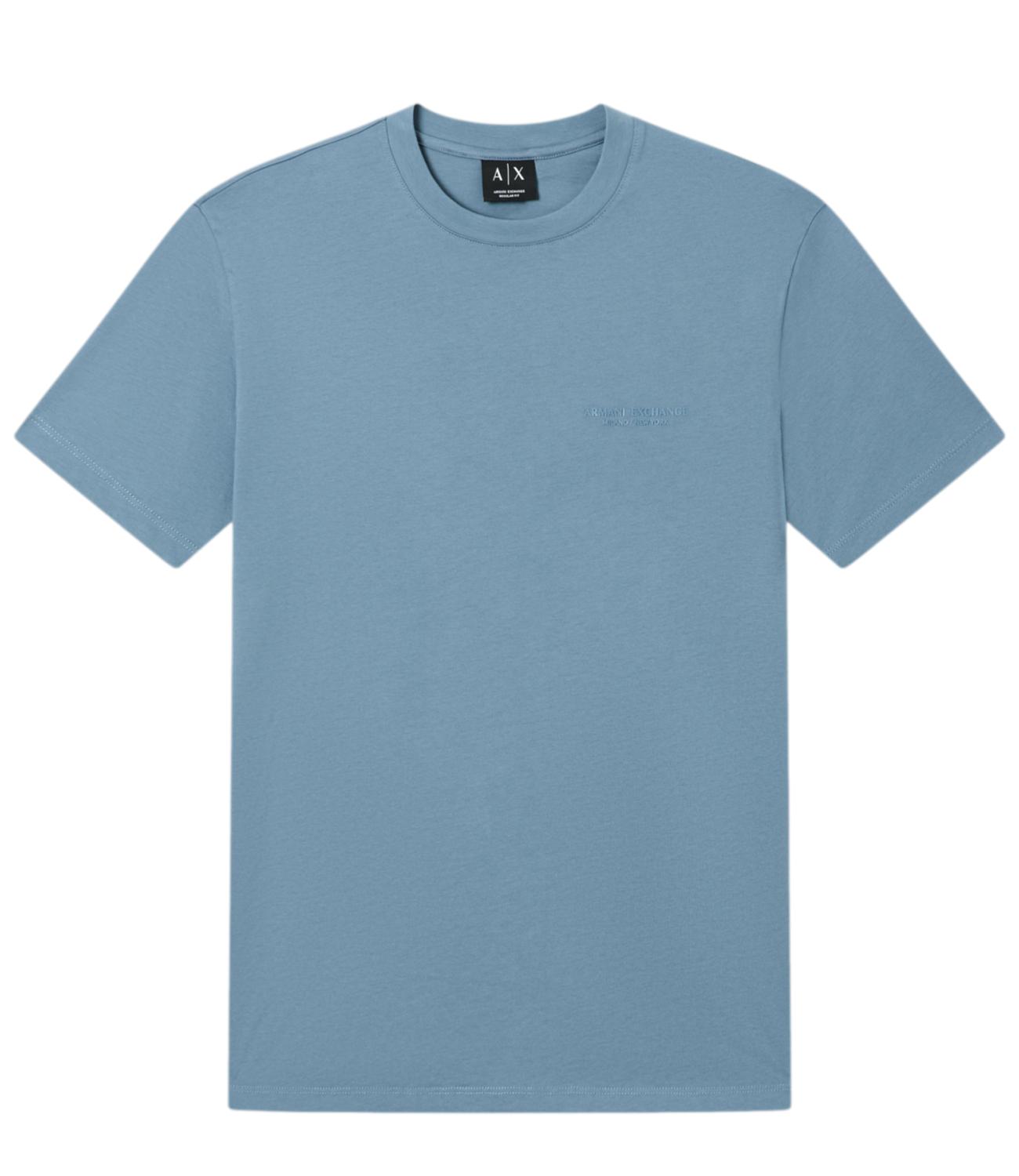 T-shirt Armani Exchange a maniche corte con logo tono su tono Blu Uomo