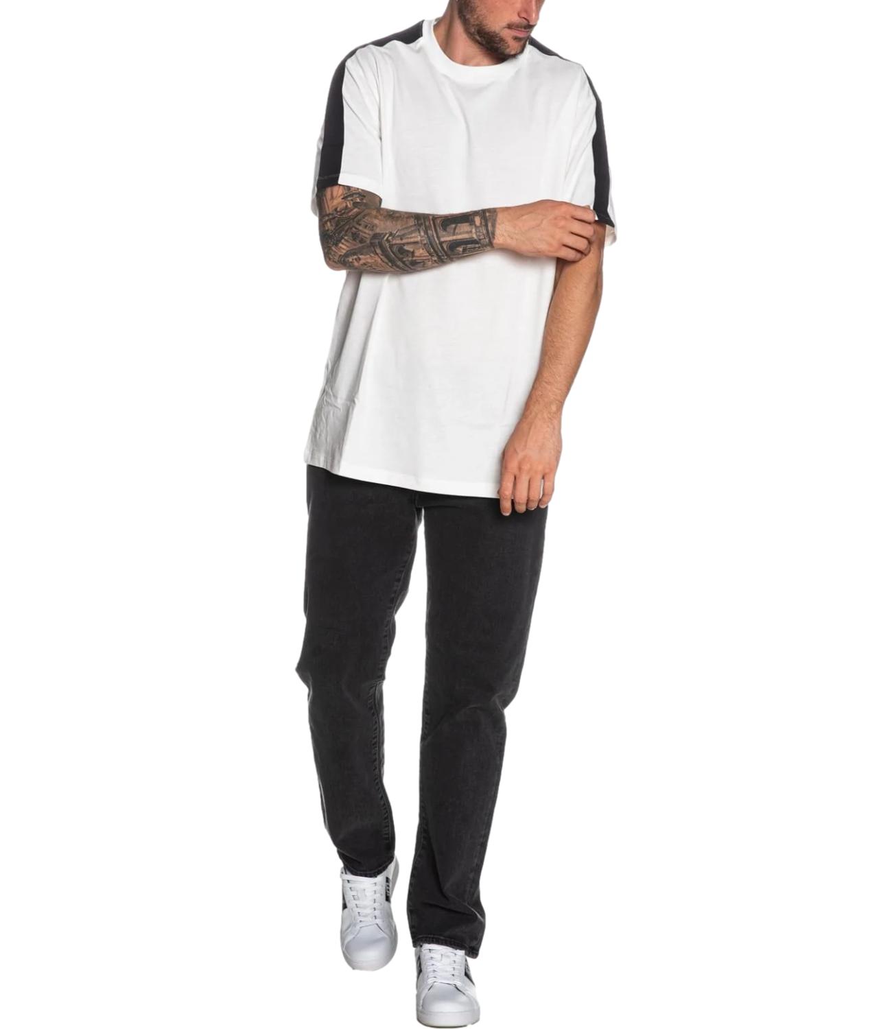 T-shirt Armani Exchange Bianca e Nera a maniche corte con inserti a contrasto