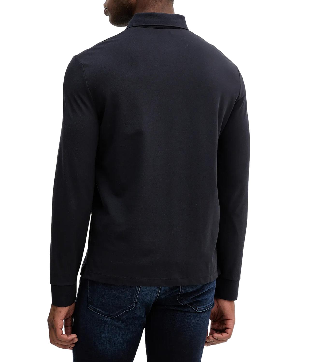 Polo Blu a maniche lunghe con logo A|X Blu Navy Uomo