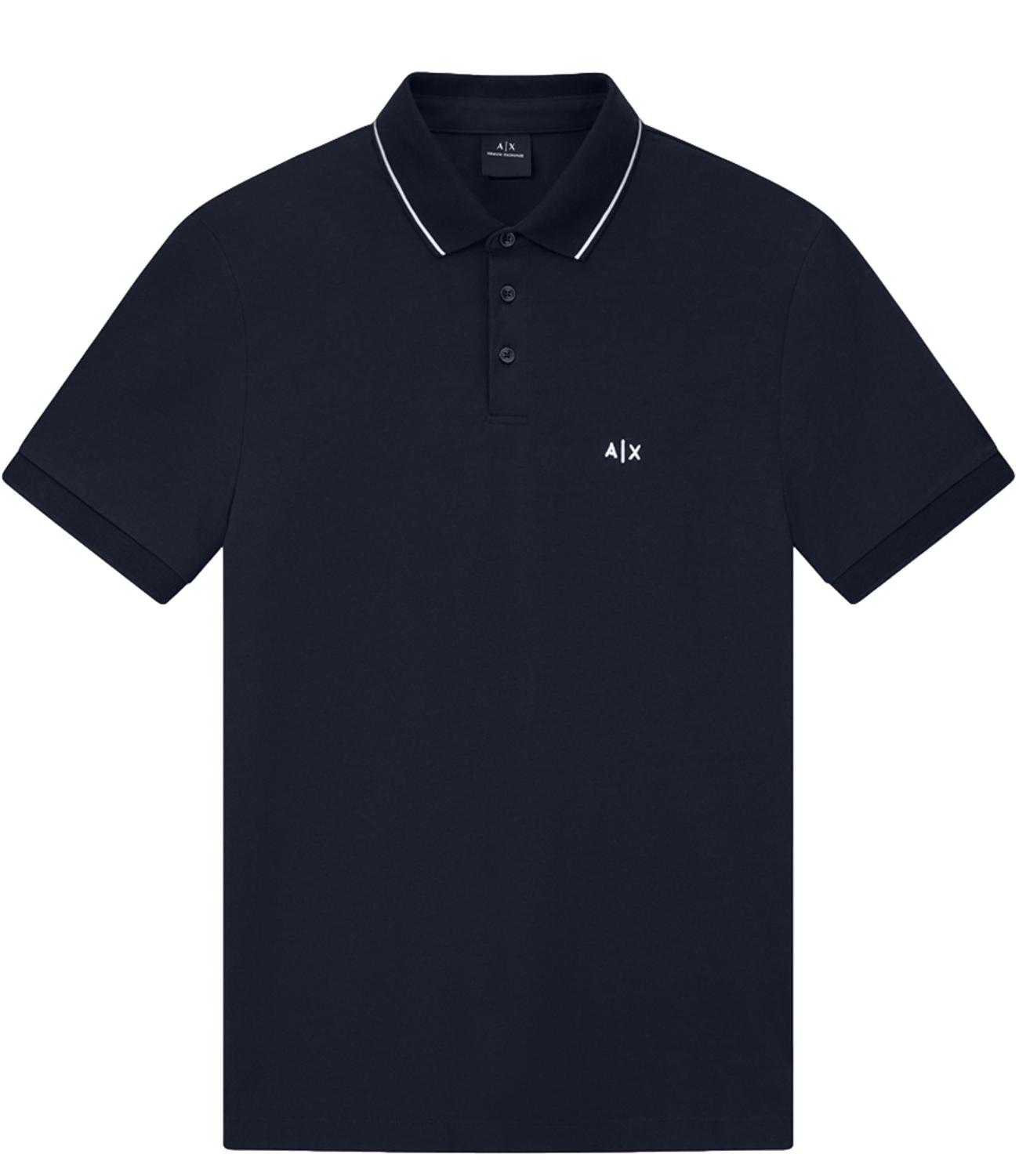 Polo blu navy con logo A|X Blu Navy Uomo