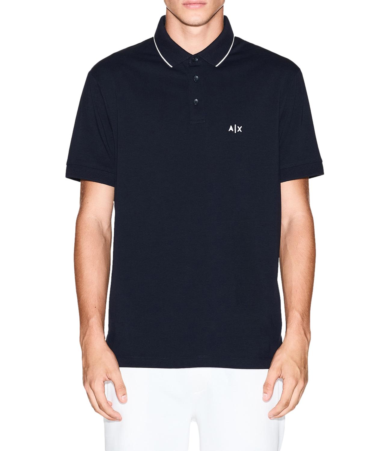 Polo blu navy con logo A|X Blu Navy Uomo