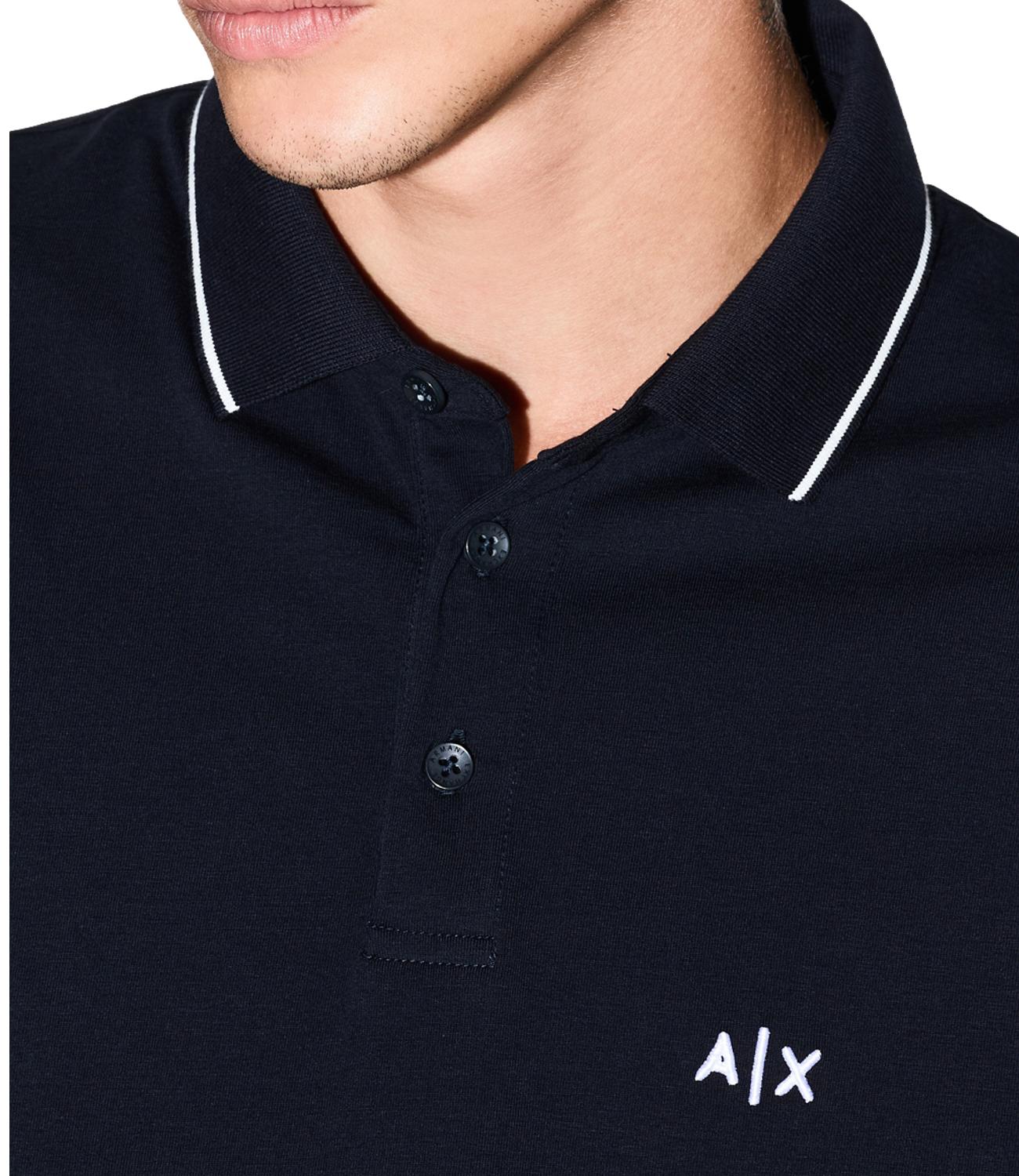 Polo blu navy con logo A|X Blu Navy Uomo