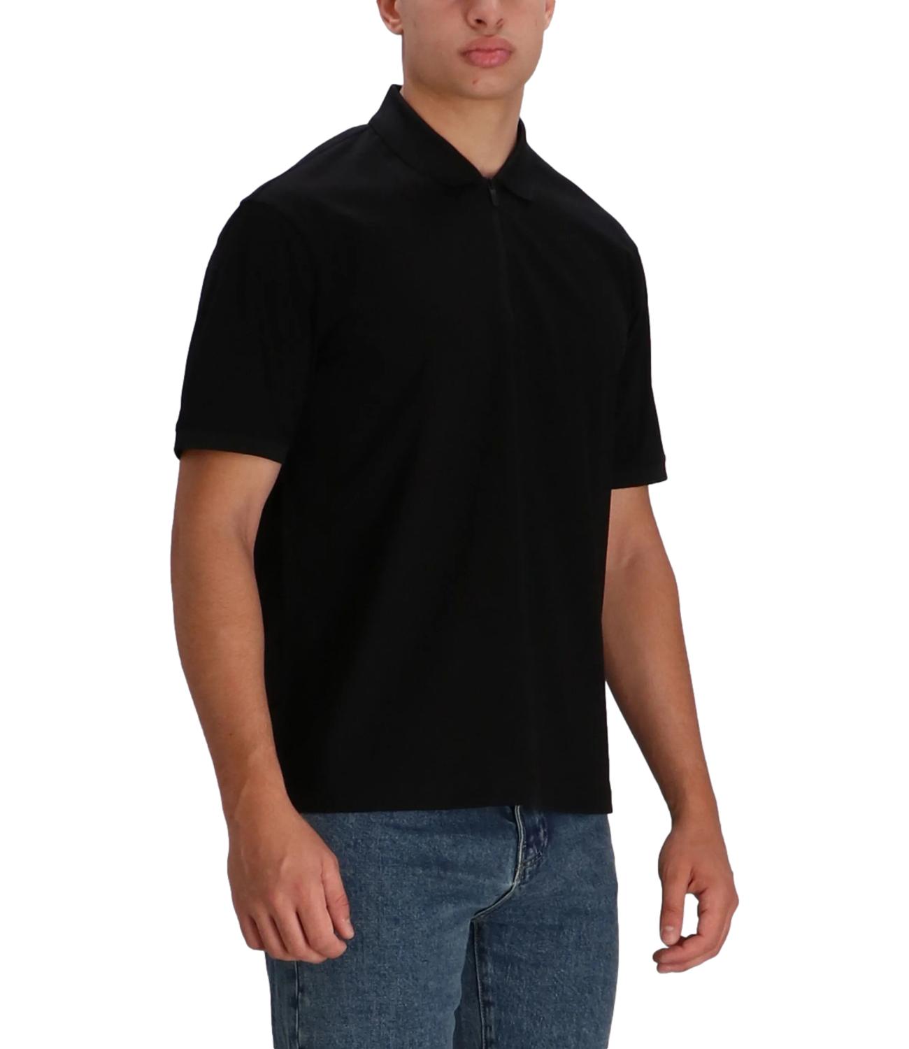 Polo nera con zip Nera Uomo