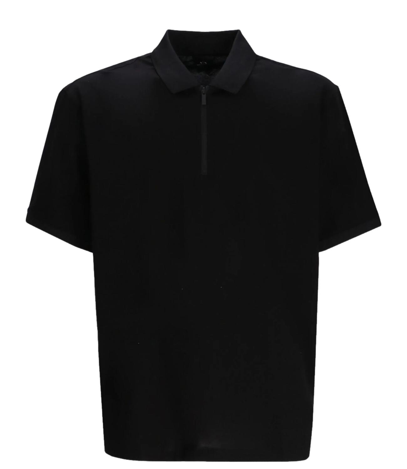 Polo nera con zip Nera Uomo