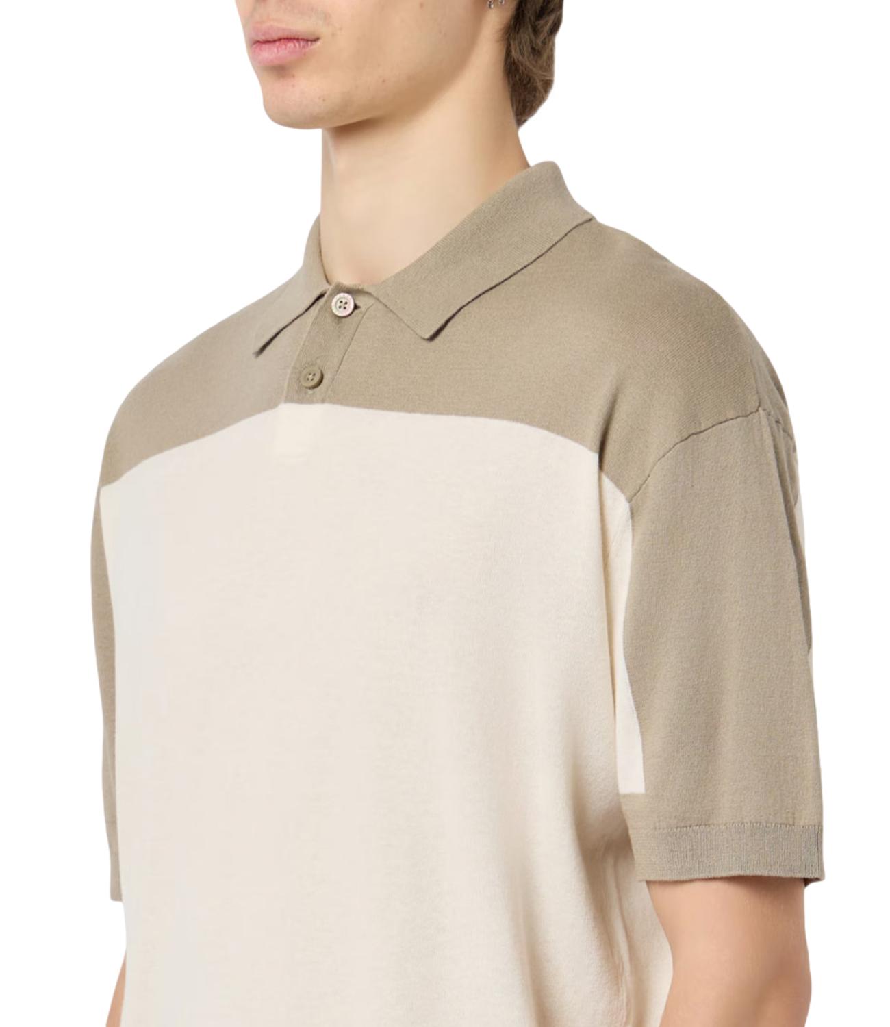 Polo in filo Armani Exchange bicolore Beige-Sabbia Uomo