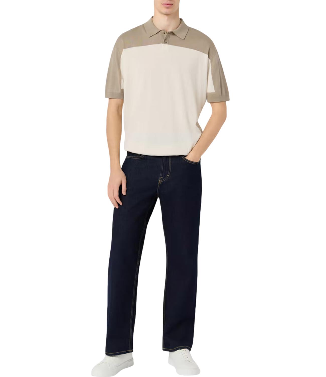 Polo in filo Armani Exchange bicolore Beige-Sabbia Uomo