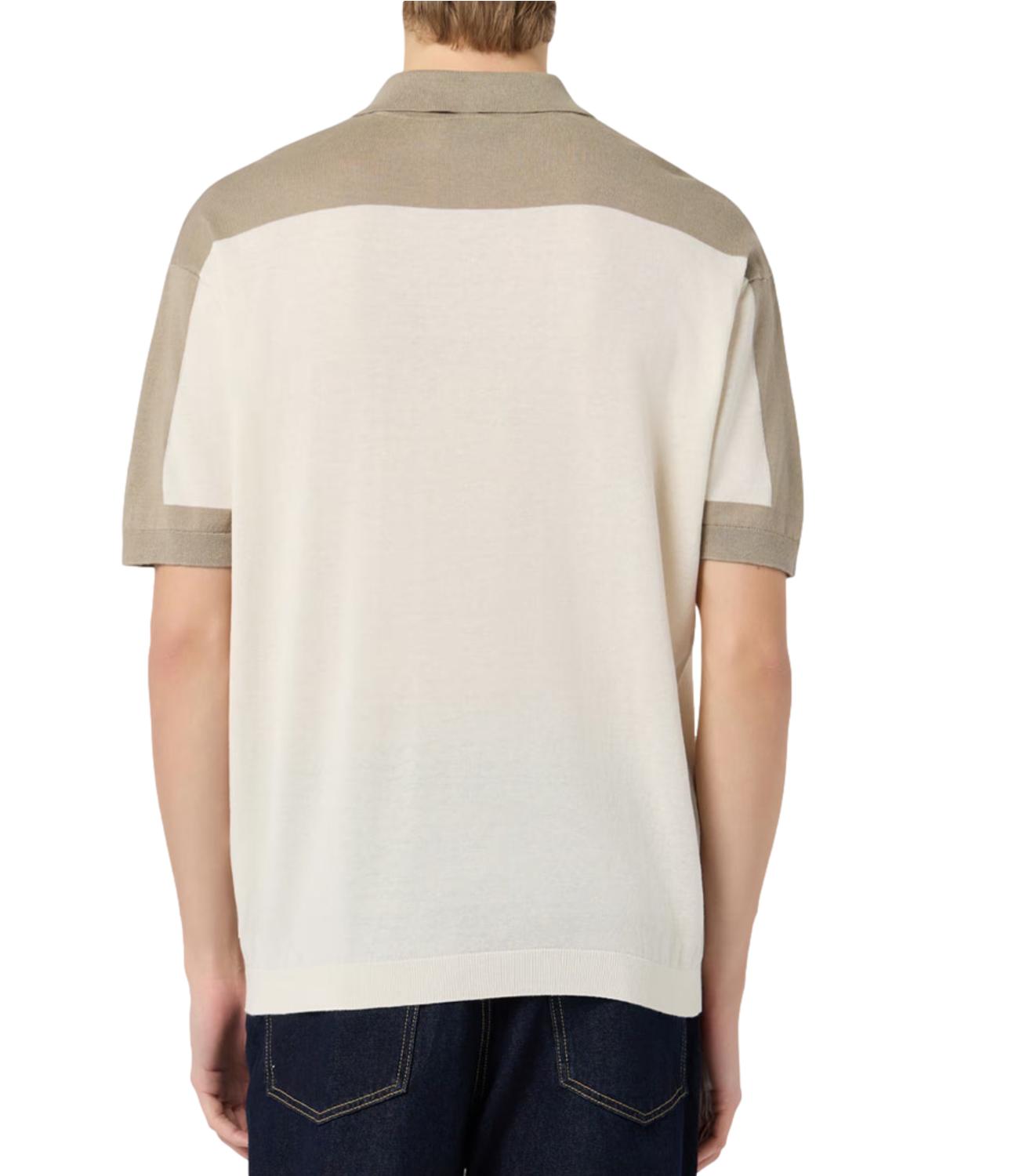 Polo in filo Armani Exchange bicolore Beige-Sabbia Uomo