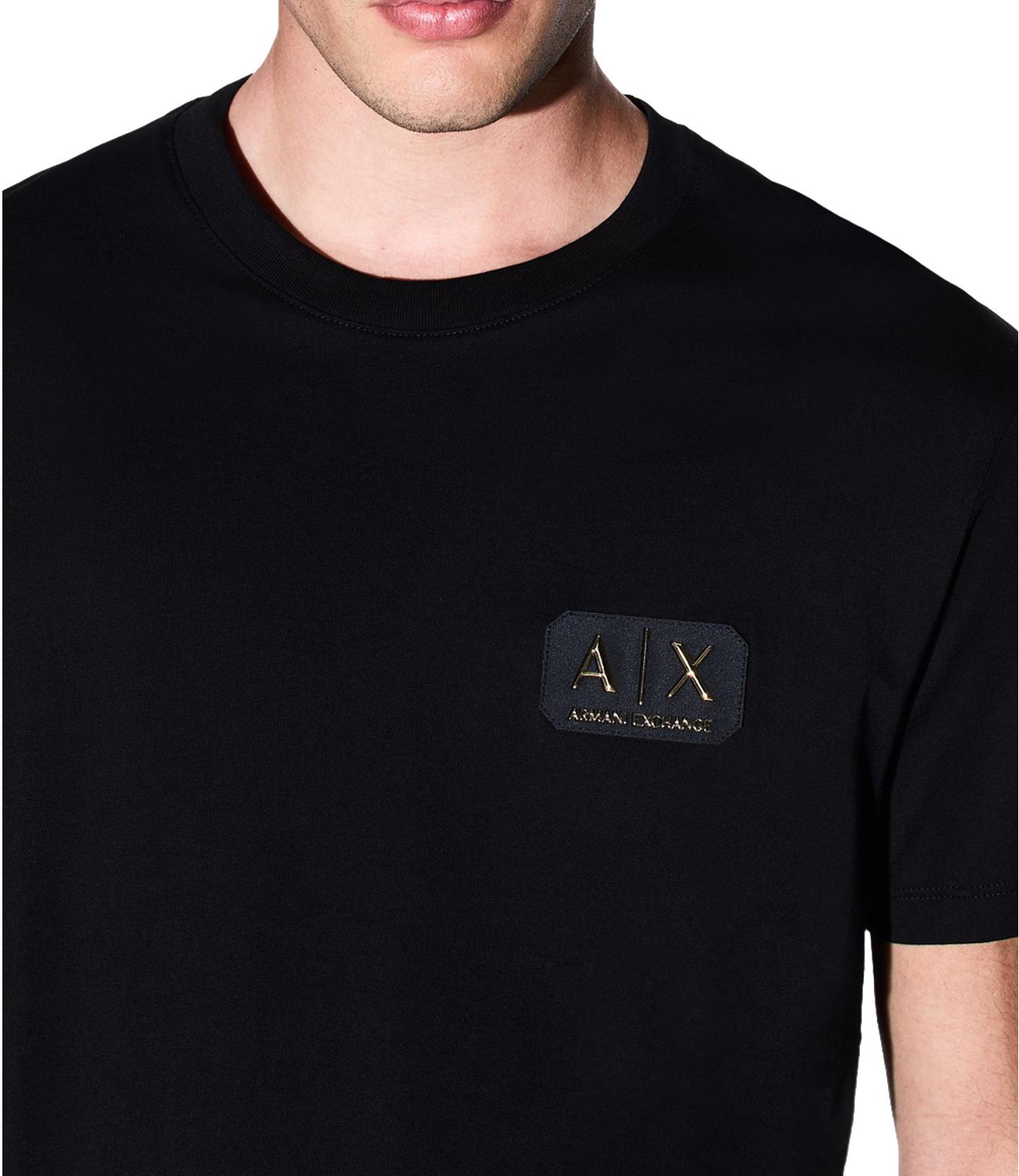T-shirt Armani Exchange regular fit con patch logo dorata