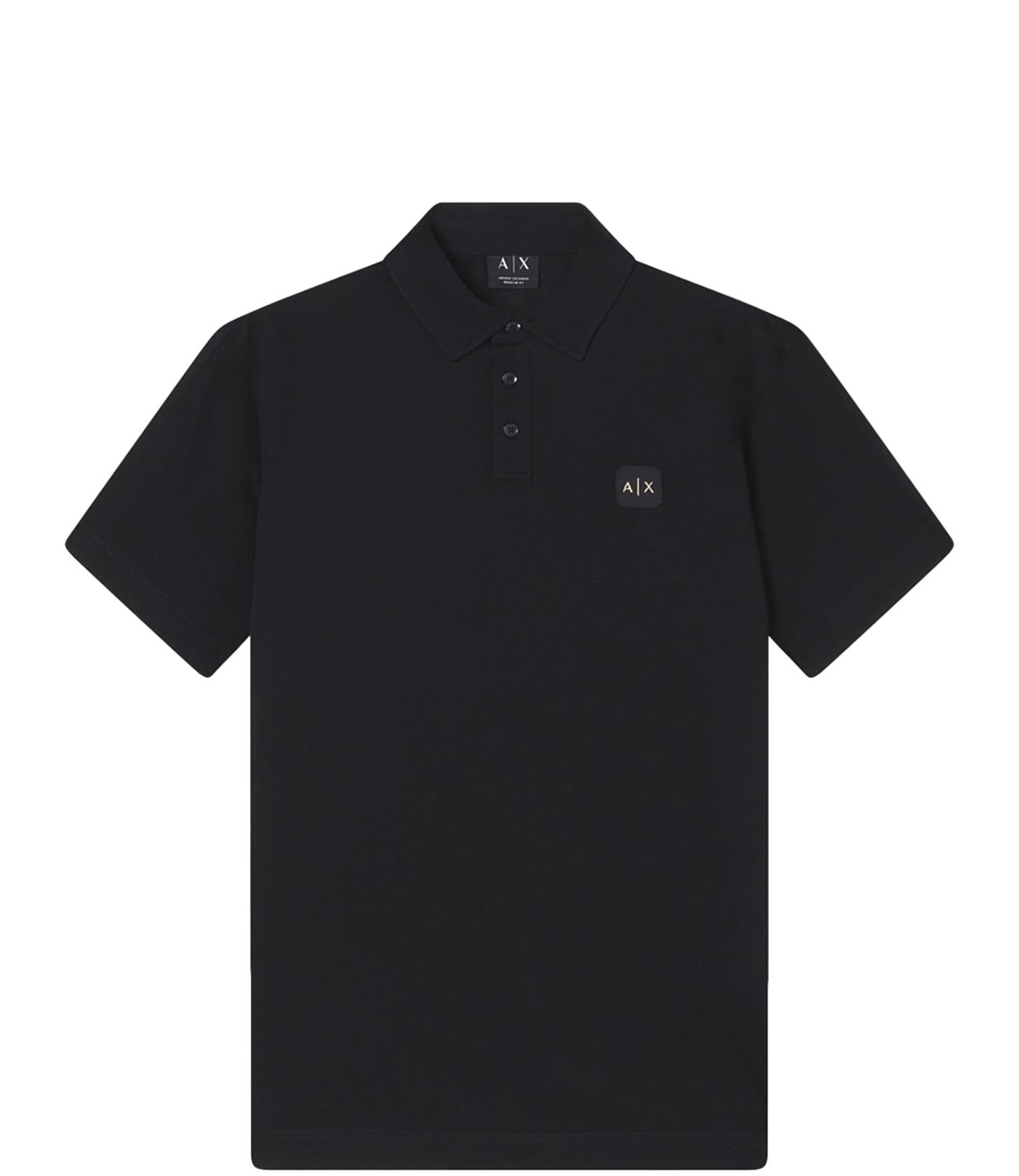 Polo Armani Exchange in piqué di cotone con patch logo gold