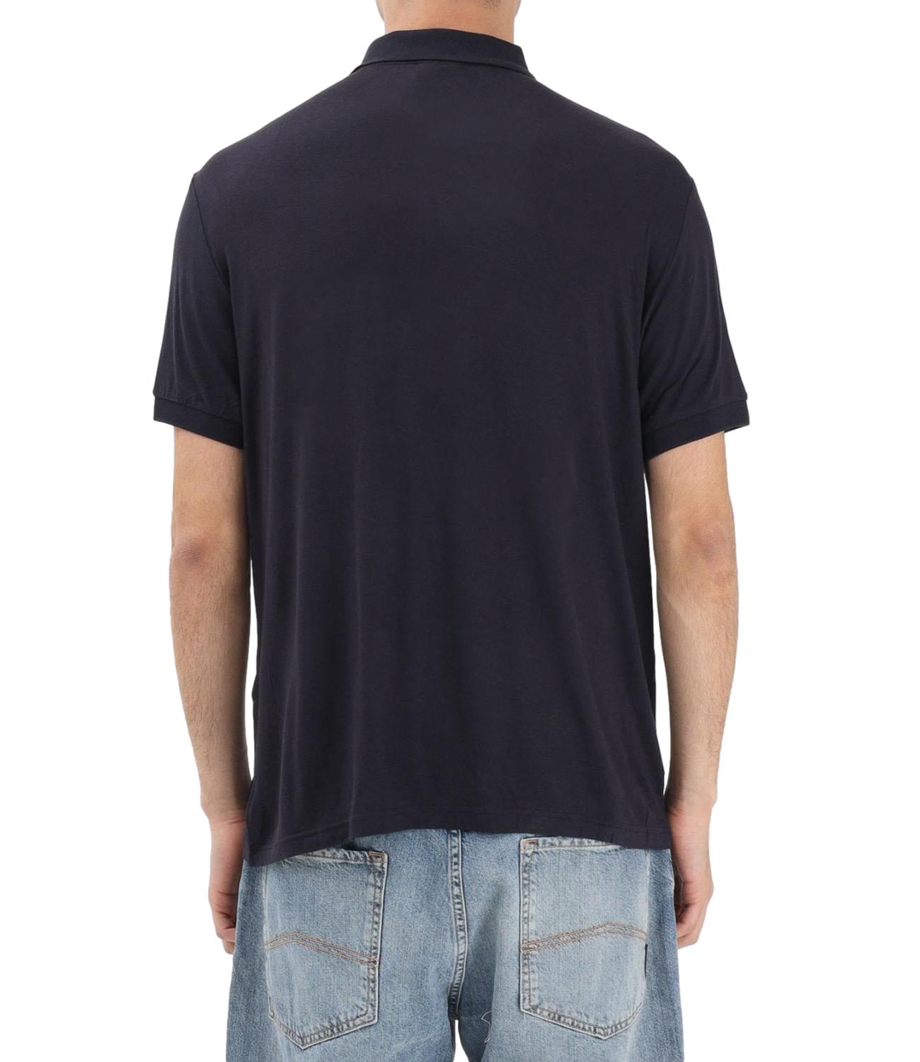 Polo Armani Exchange Blu navy con zip e logo A|X Uomo