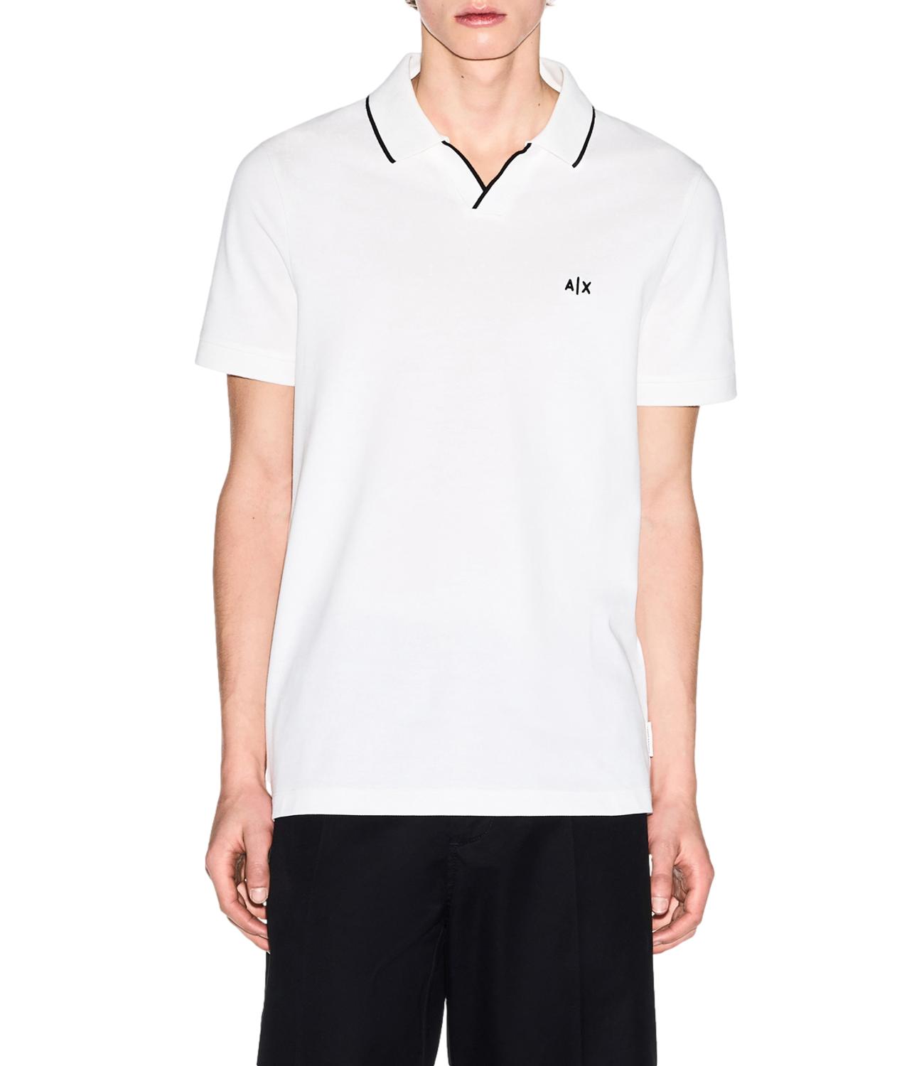 Polo Armani Exchange bianca con profili a contrasto e logo A|X Uomo