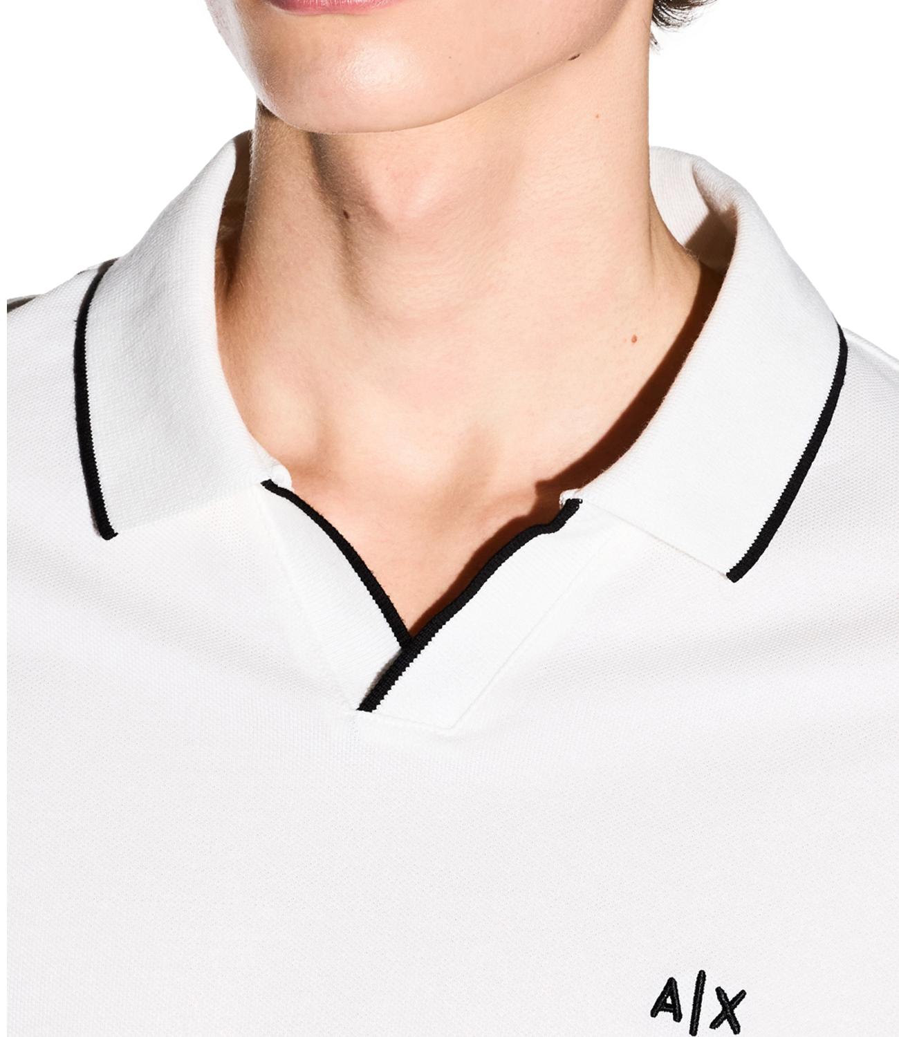 Polo Armani Exchange bianca con profili a contrasto e logo A|X Uomo