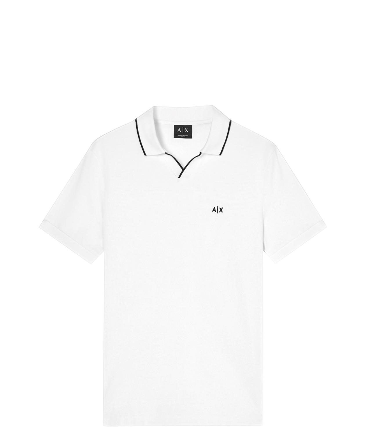 Polo Armani Exchange bianca con profili a contrasto e logo A|X Uomo