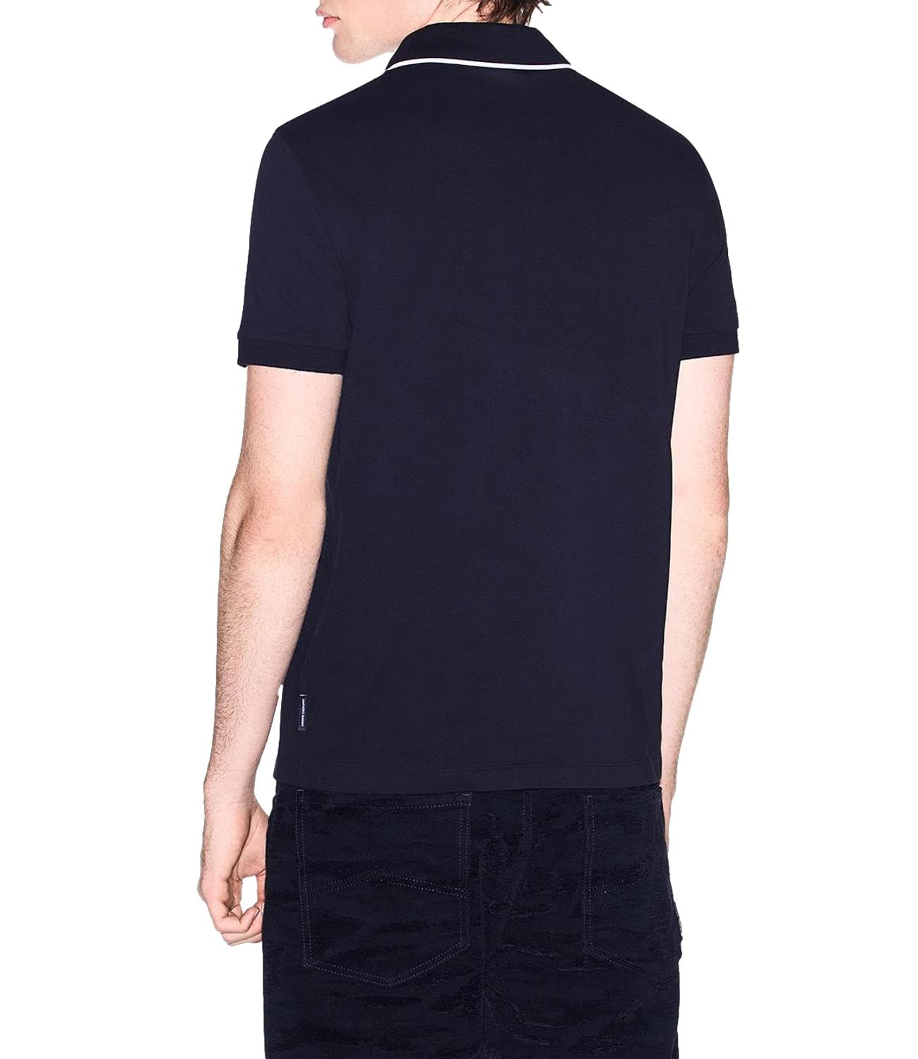 Polo Armani Exchange blu navy con profili a contrasto e logo A|X Uomo