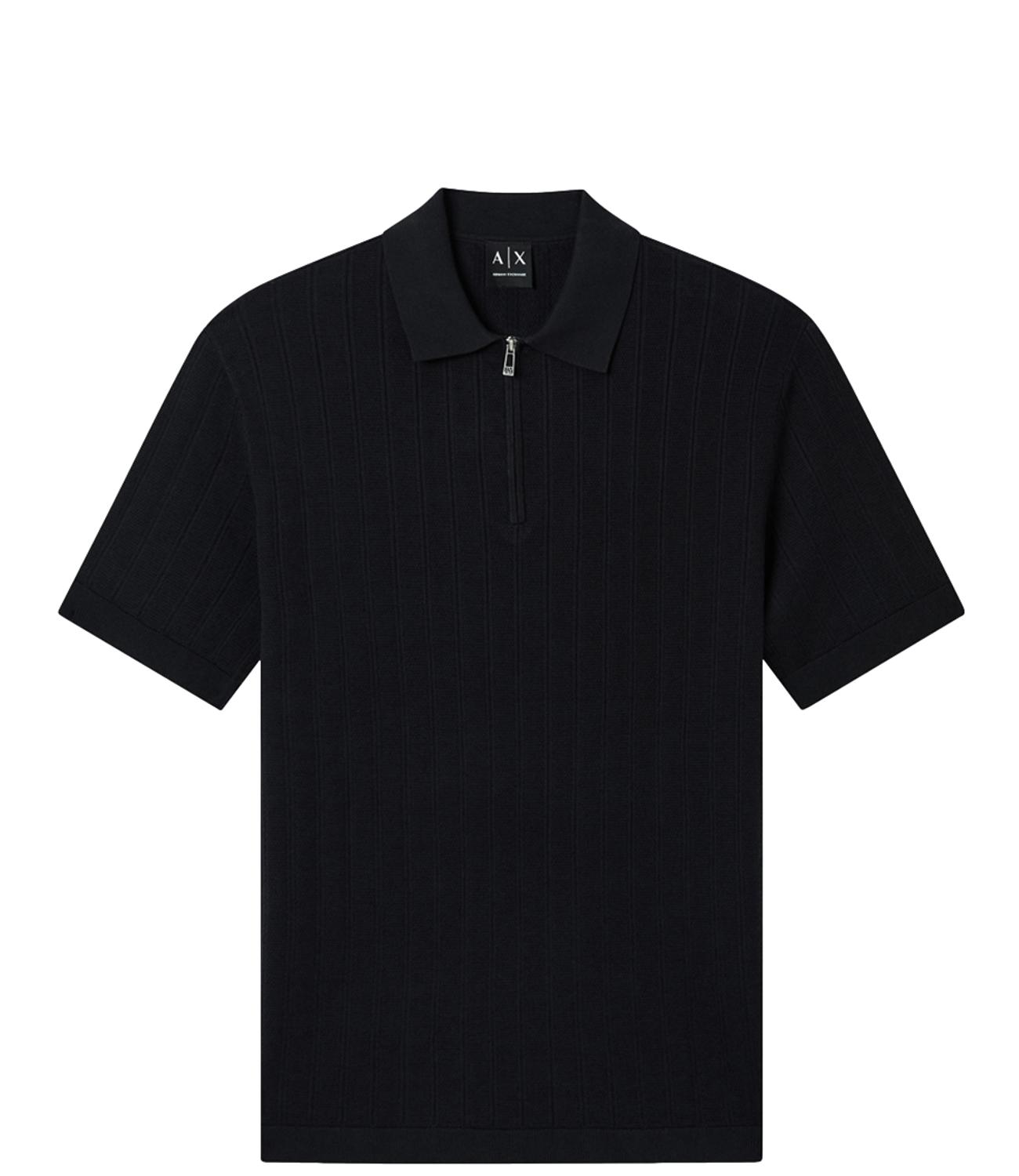 Armani Exchange Polo blu in misto cotone regular fit