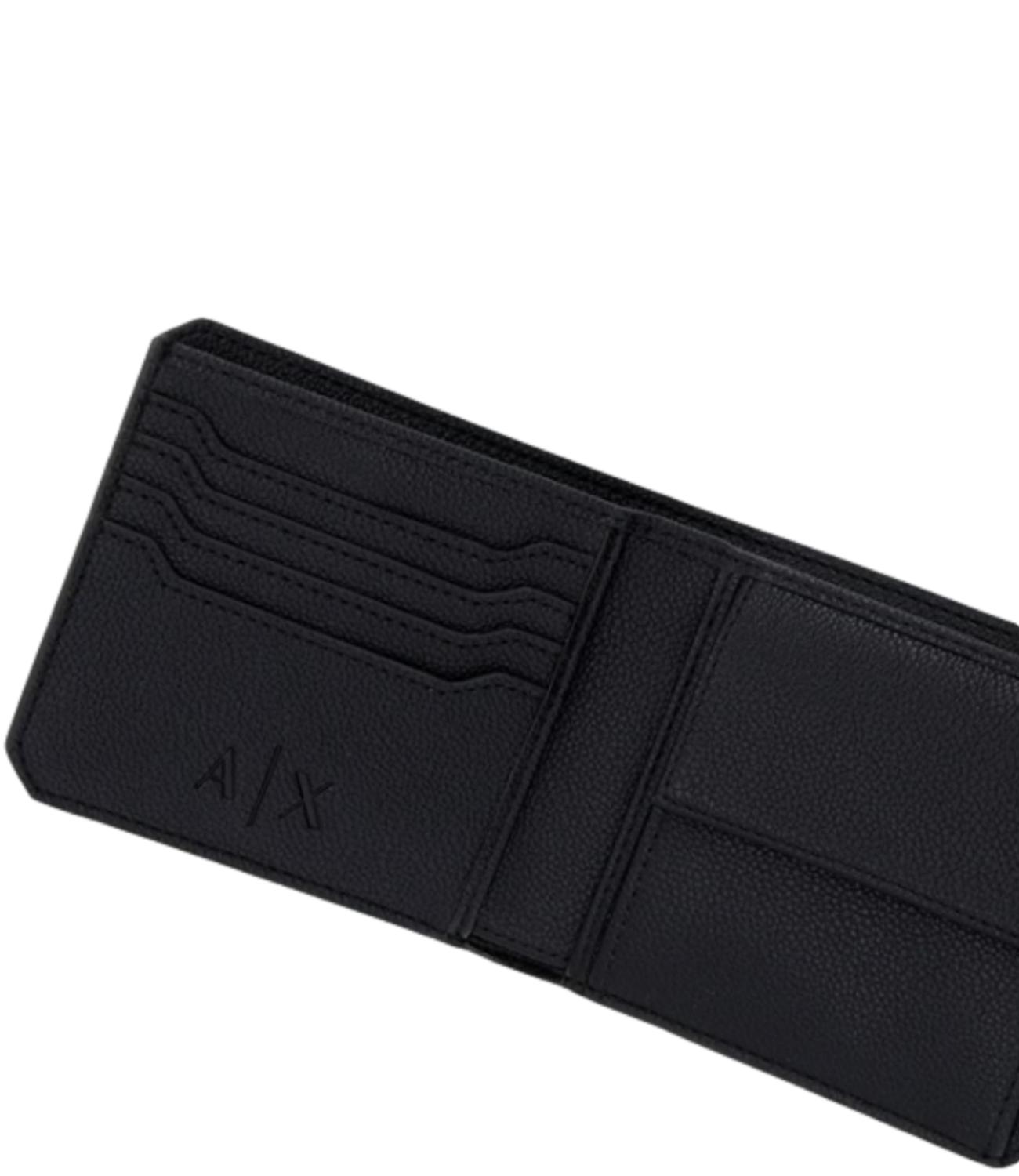 Portafoglio nero in pelle martellata