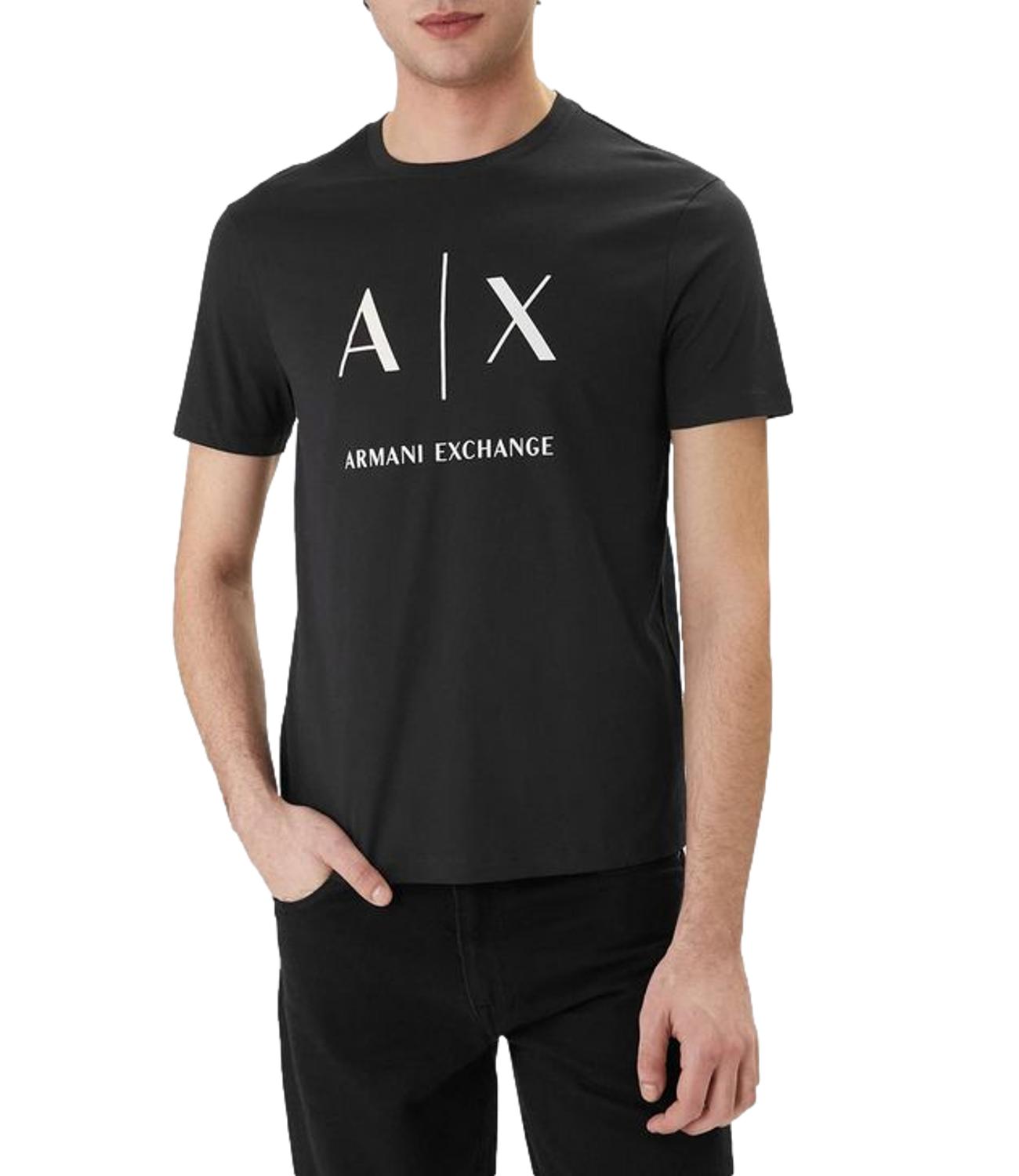 T-shirt Armani Exchange Blu navy con logo A|X frontale Uomo