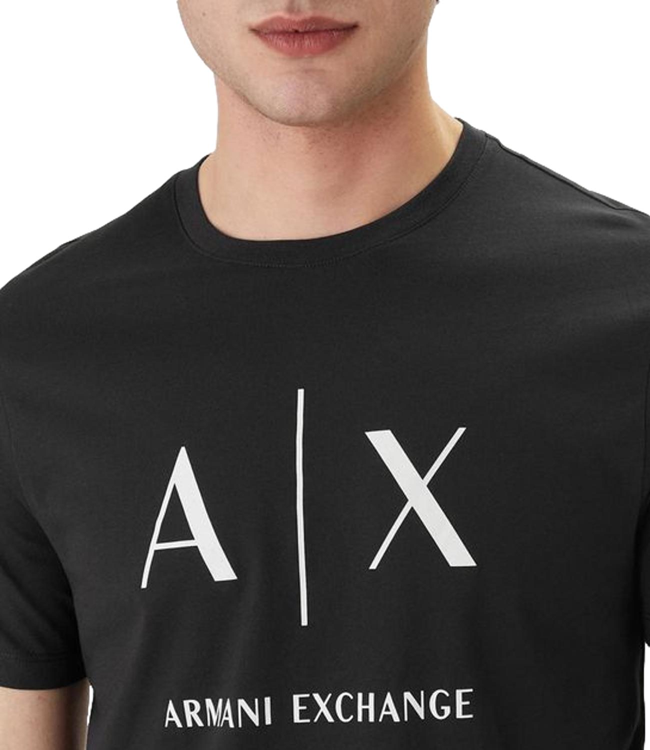 T-shirt Armani Exchange Blu navy con logo A|X frontale Uomo