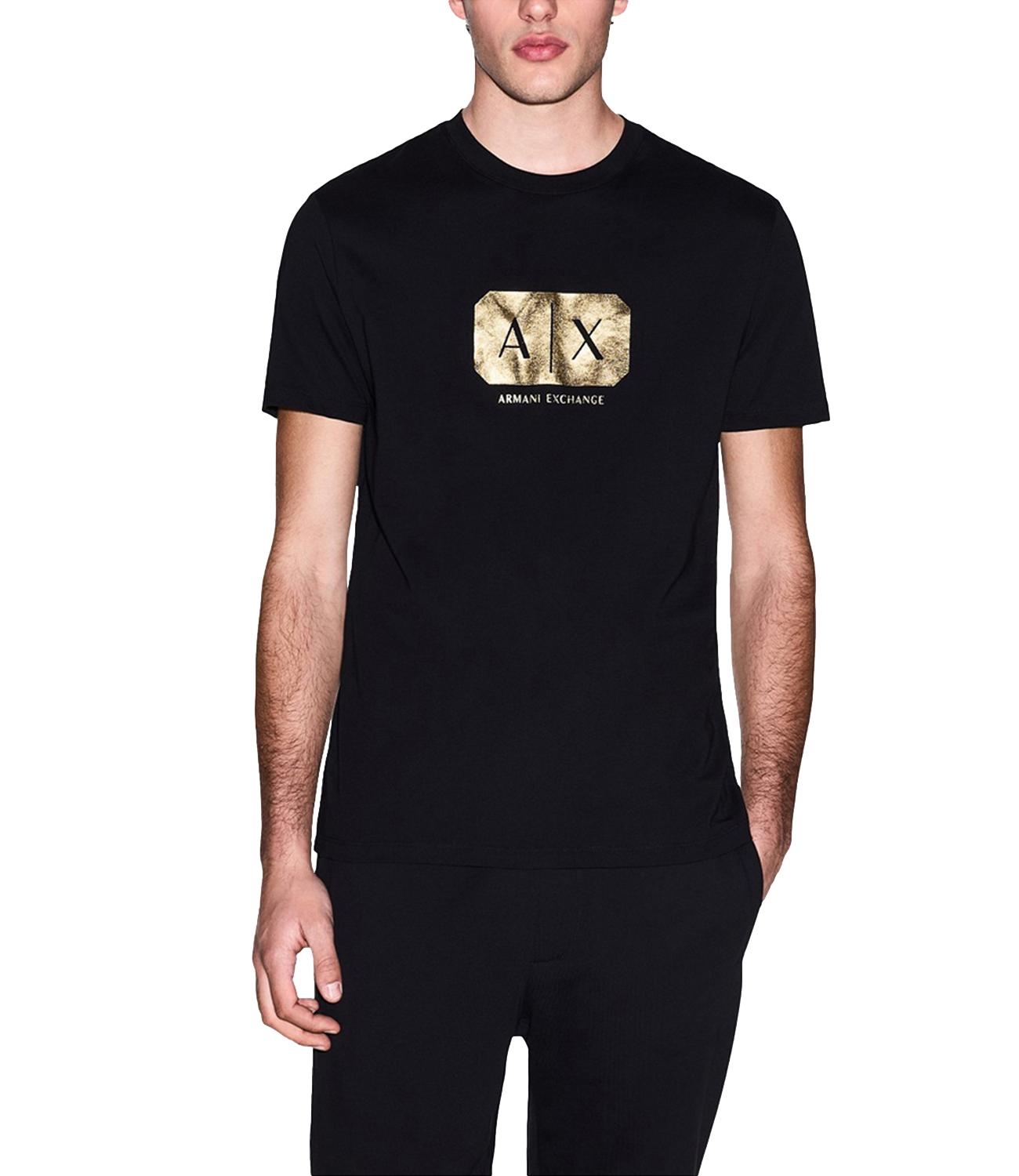 T-shirt Armani Exchange Nera con logo A|X gold Uomo