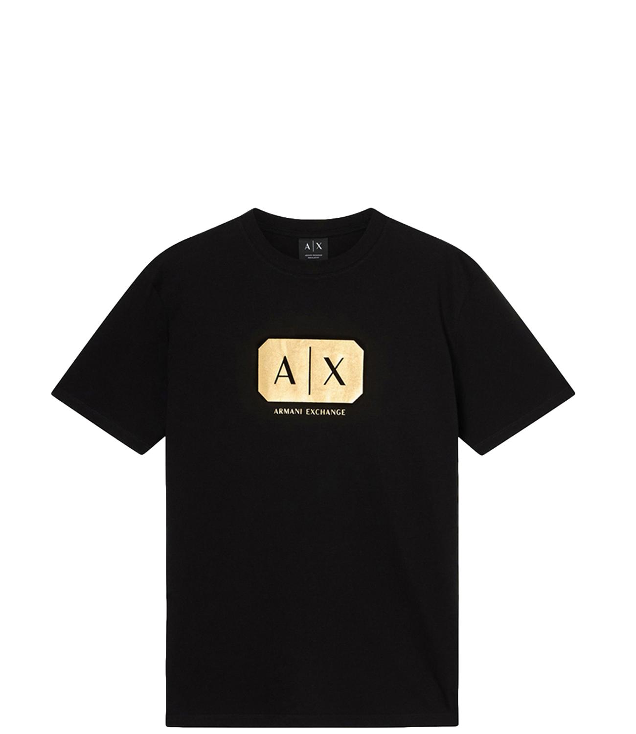 T-shirt Armani Exchange Nera con logo A|X gold Uomo
