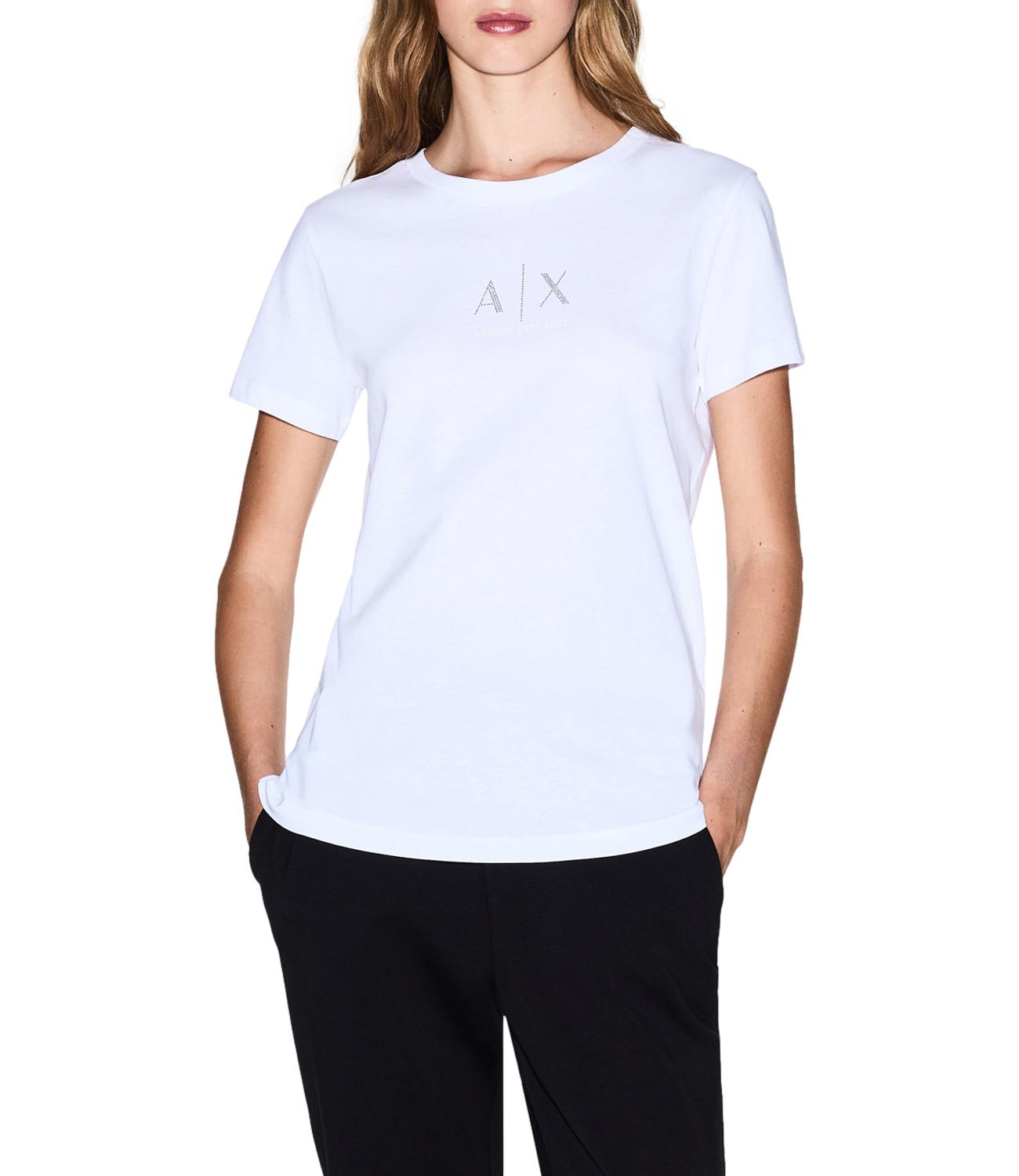 T-shirt Armani Exchange con logo A|X luminoso Bianca Donna