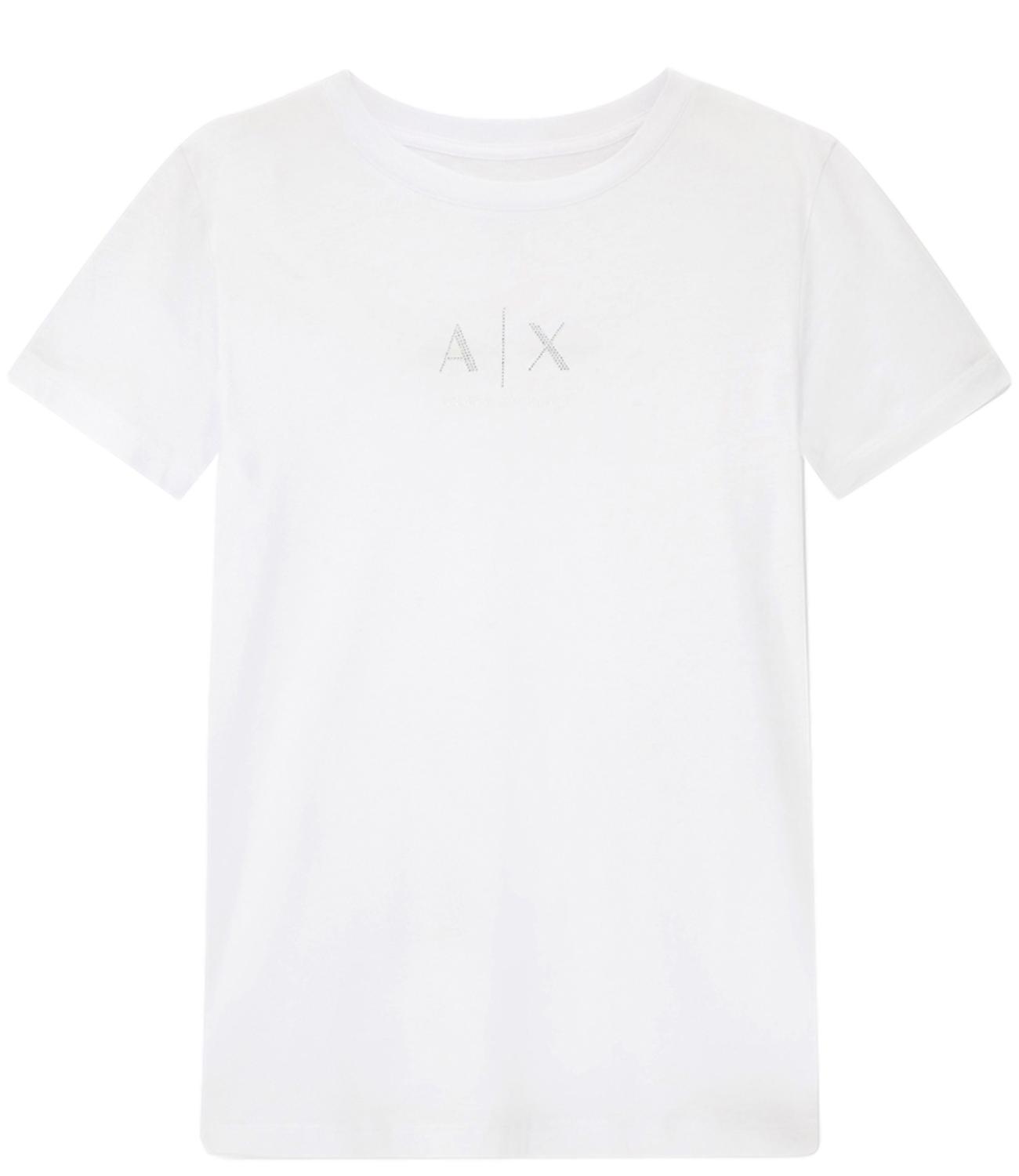 T-shirt Armani Exchange con logo A|X luminoso Bianca Donna