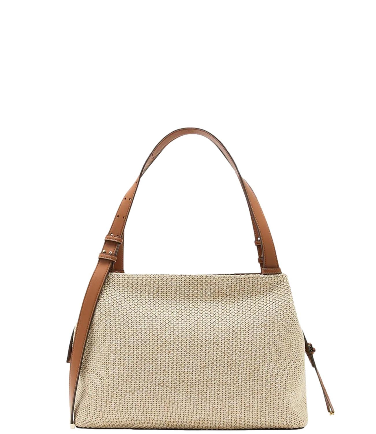 AX Mini Borsa a Spalla Strutturata Beige Donna