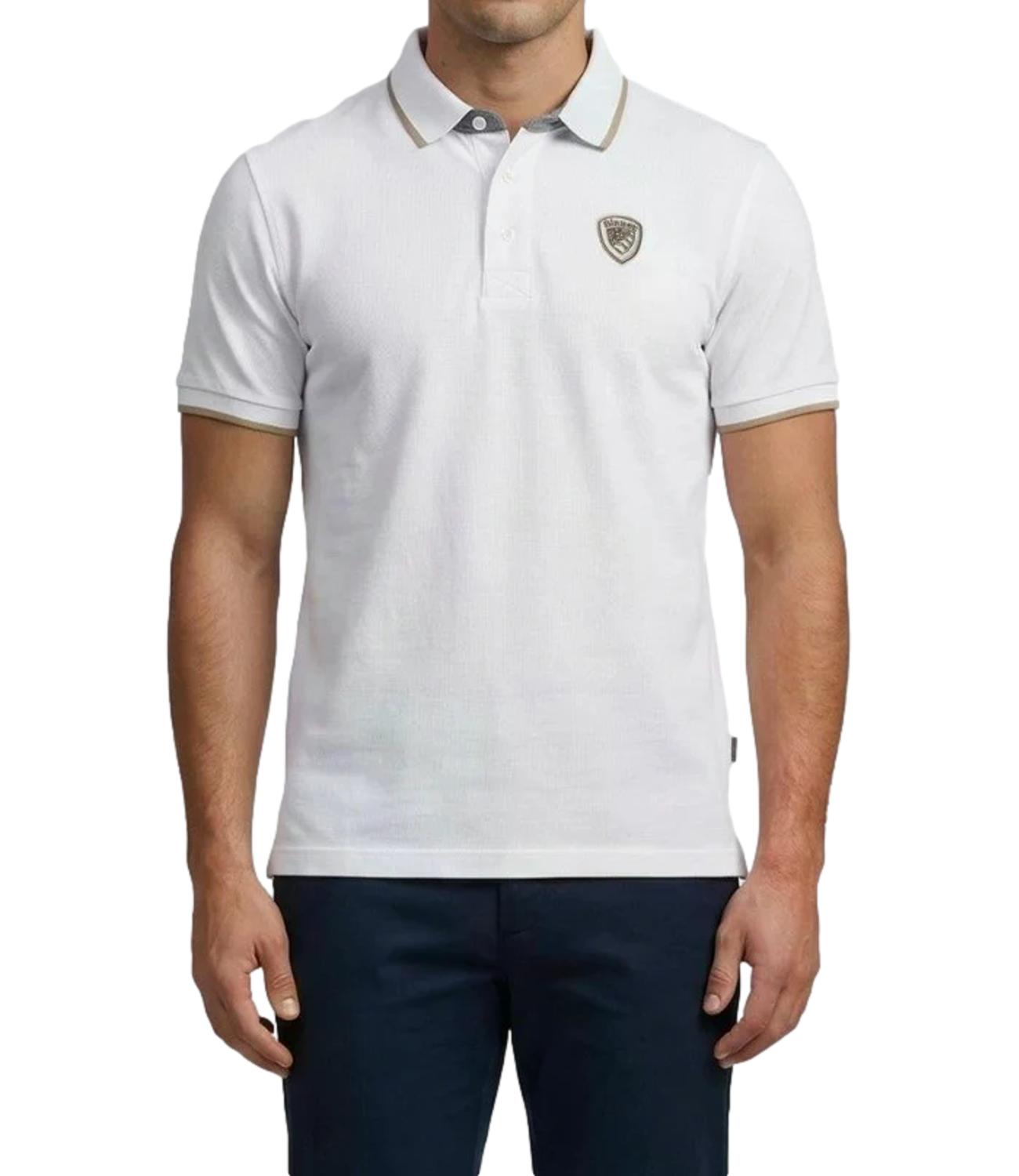 Blauer Polo Damon Bianco Ottico Uomo
