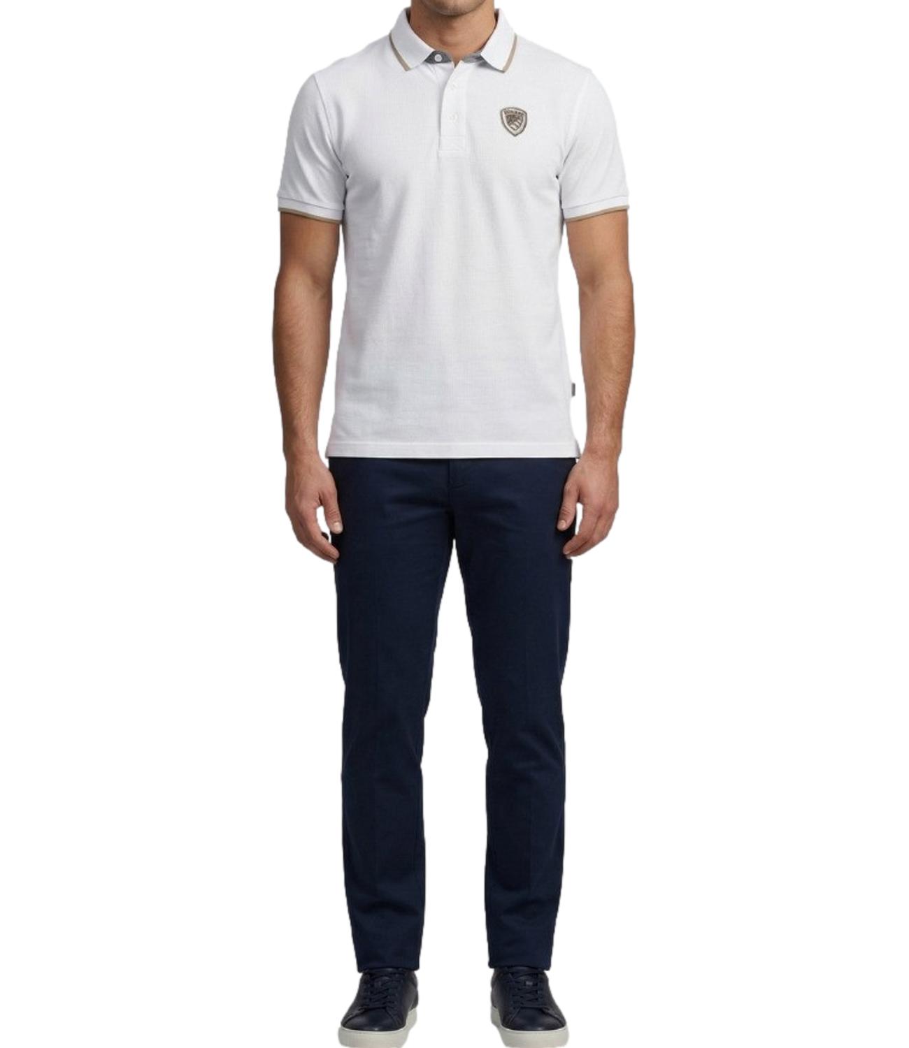 Blauer Polo Damon Bianco Ottico Uomo