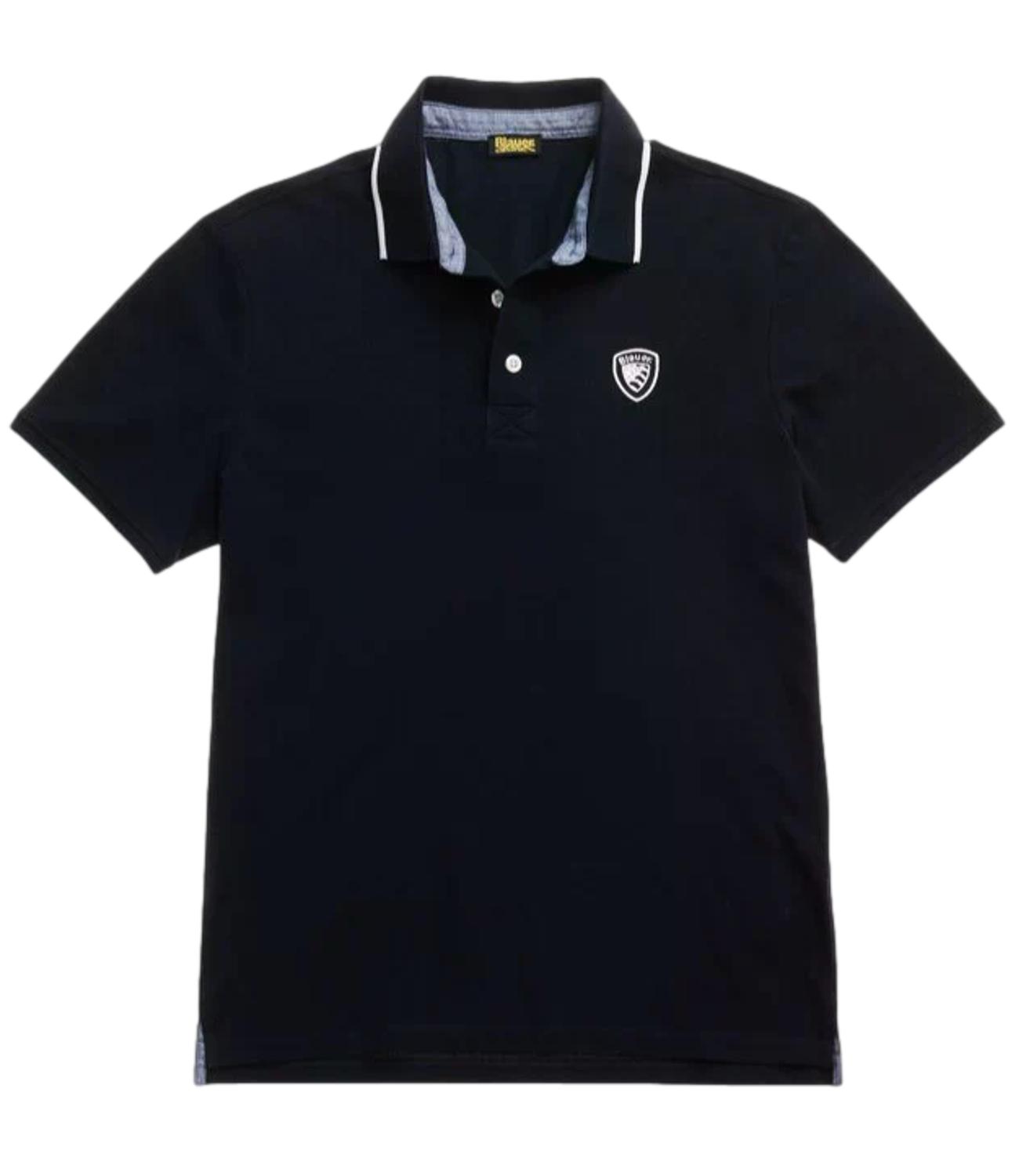 Blauer Polo Damon Nero Uomo