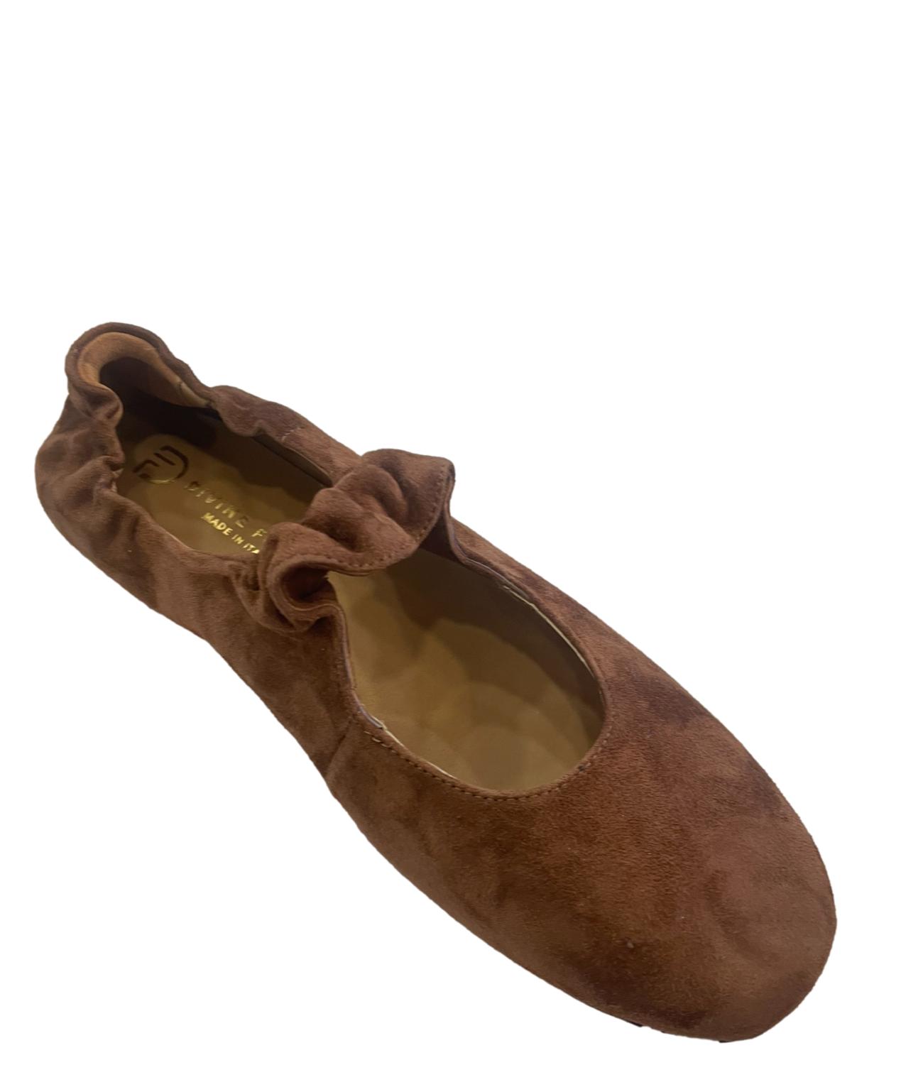 Divine Follie Ballerina Camoscio Visone Donna
