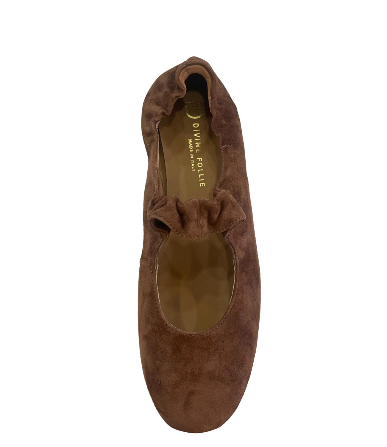 Divine Follie Ballerina Camoscio Visone Donna