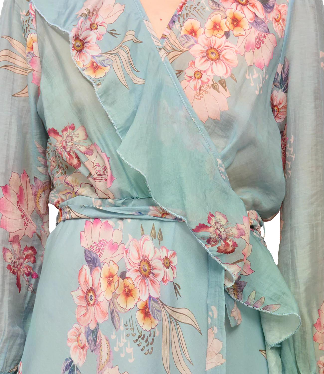 Dixie Abito Floreale Celeste Donna