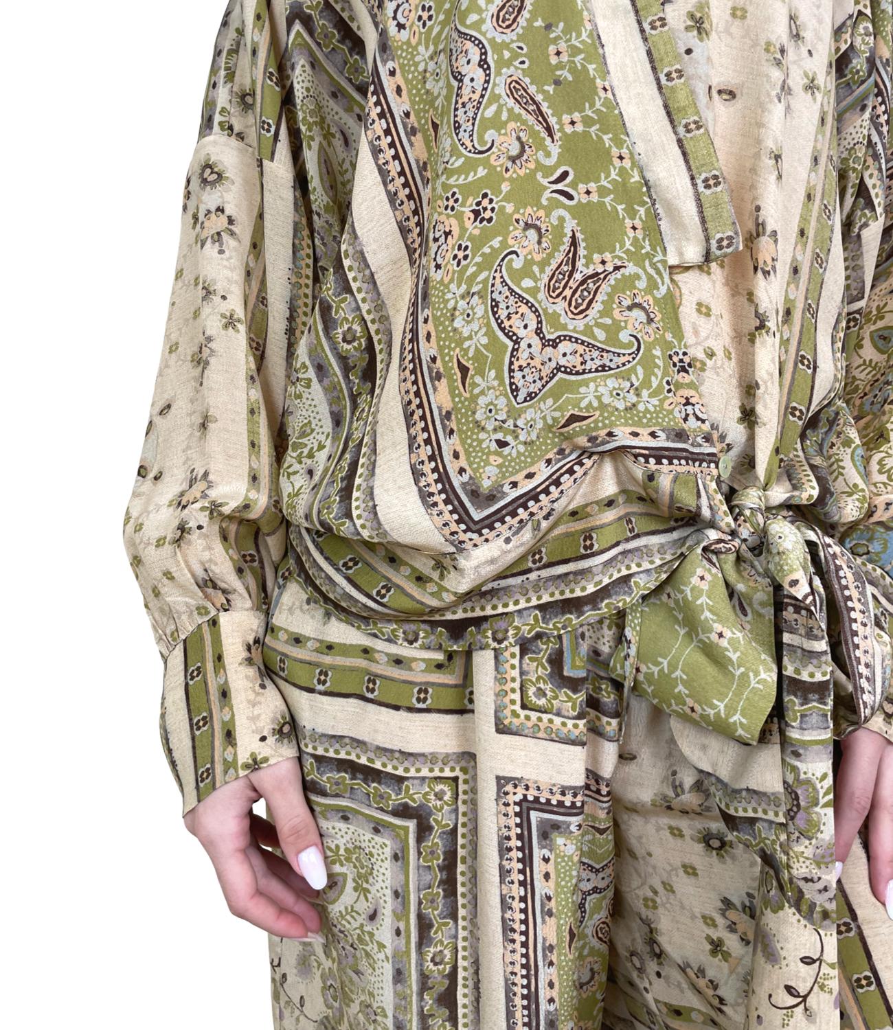 Dixie Camicia Fantasia Verde Donna