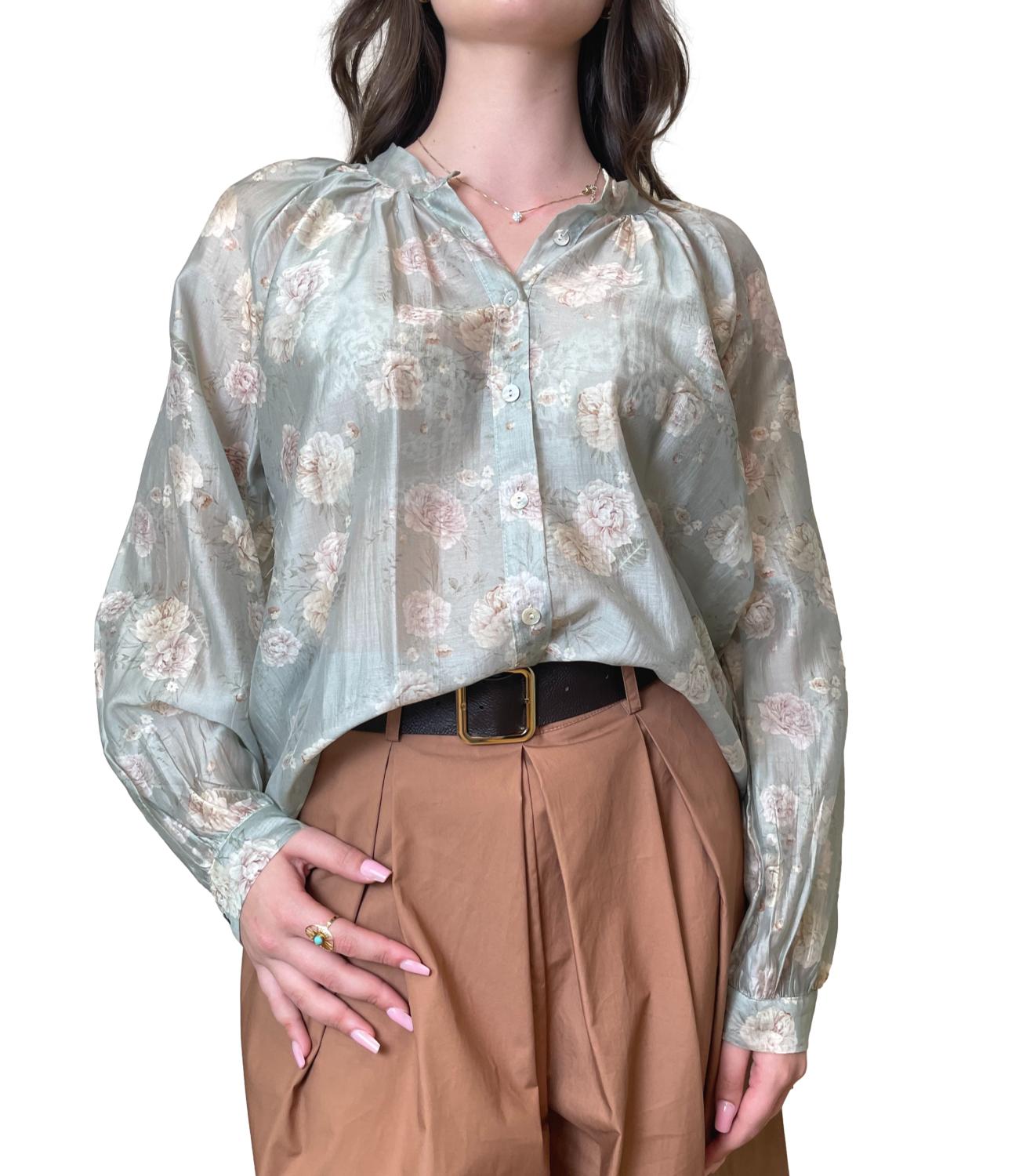 Dixie Camicia Floreale Salvia Donna