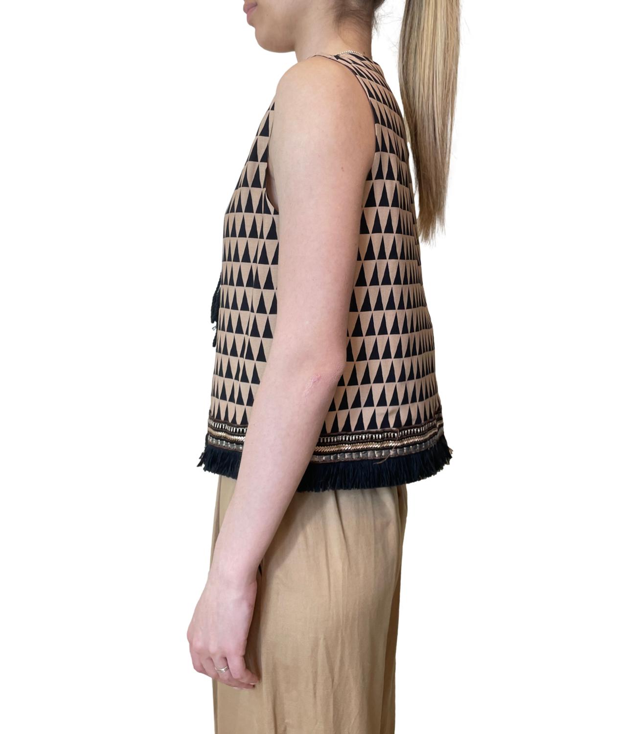Dixie Gilet Beige/Nero Donna