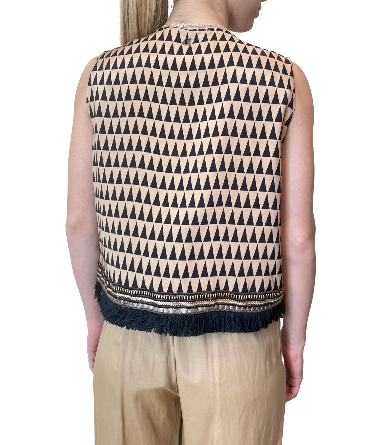 Dixie Gilet Beige/Nero Donna
