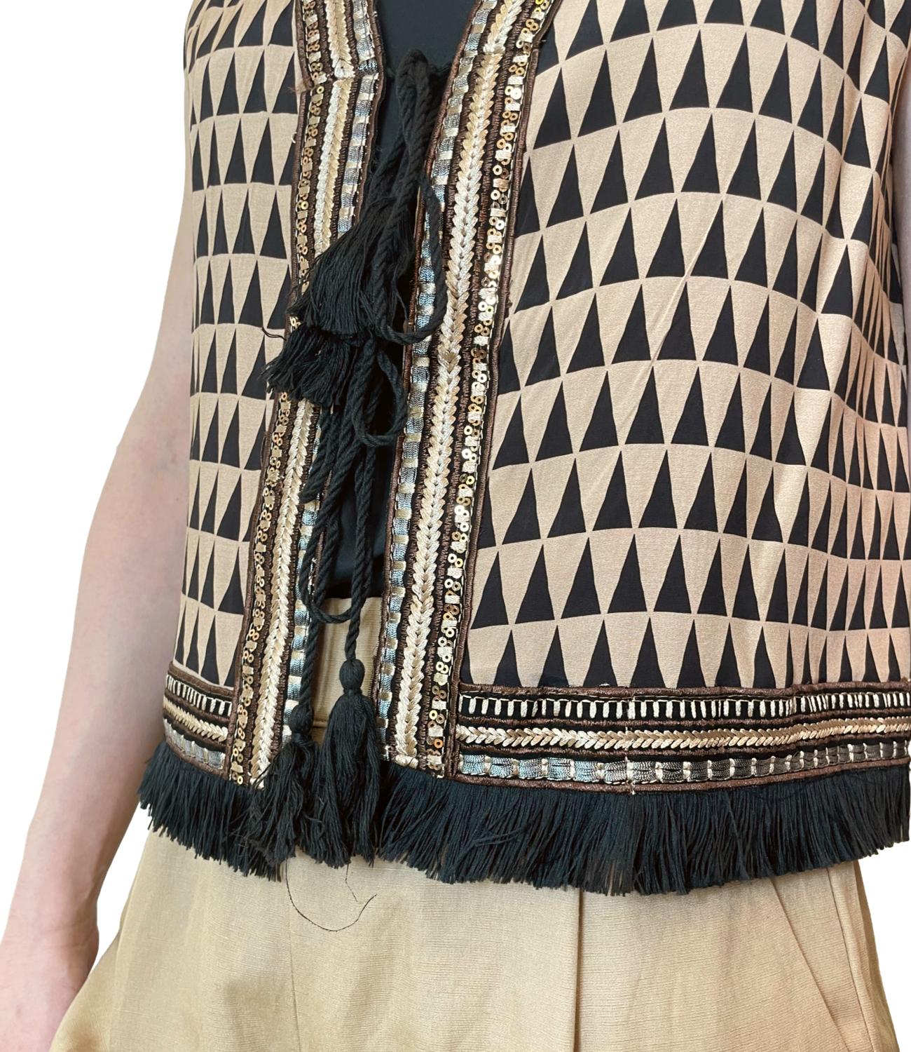 Dixie Gilet Beige/Nero Donna