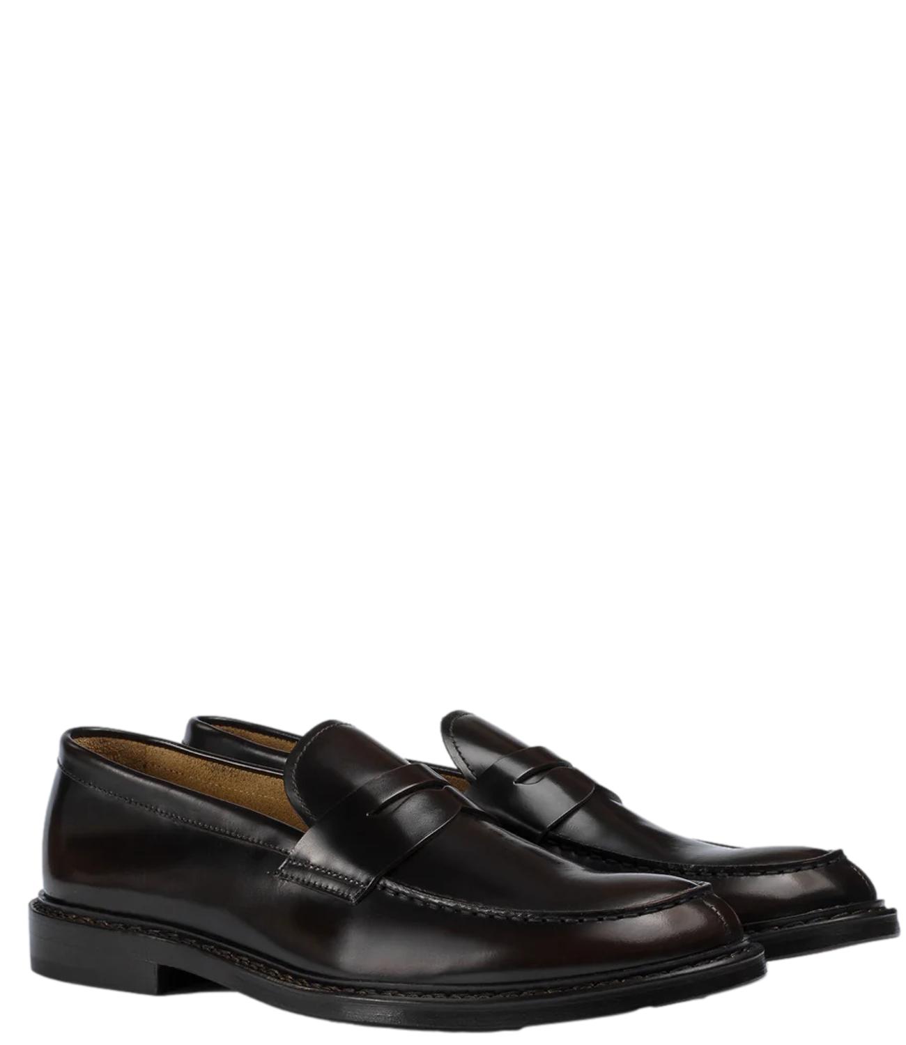 Doucal's mocassino in pelle marrone uomo